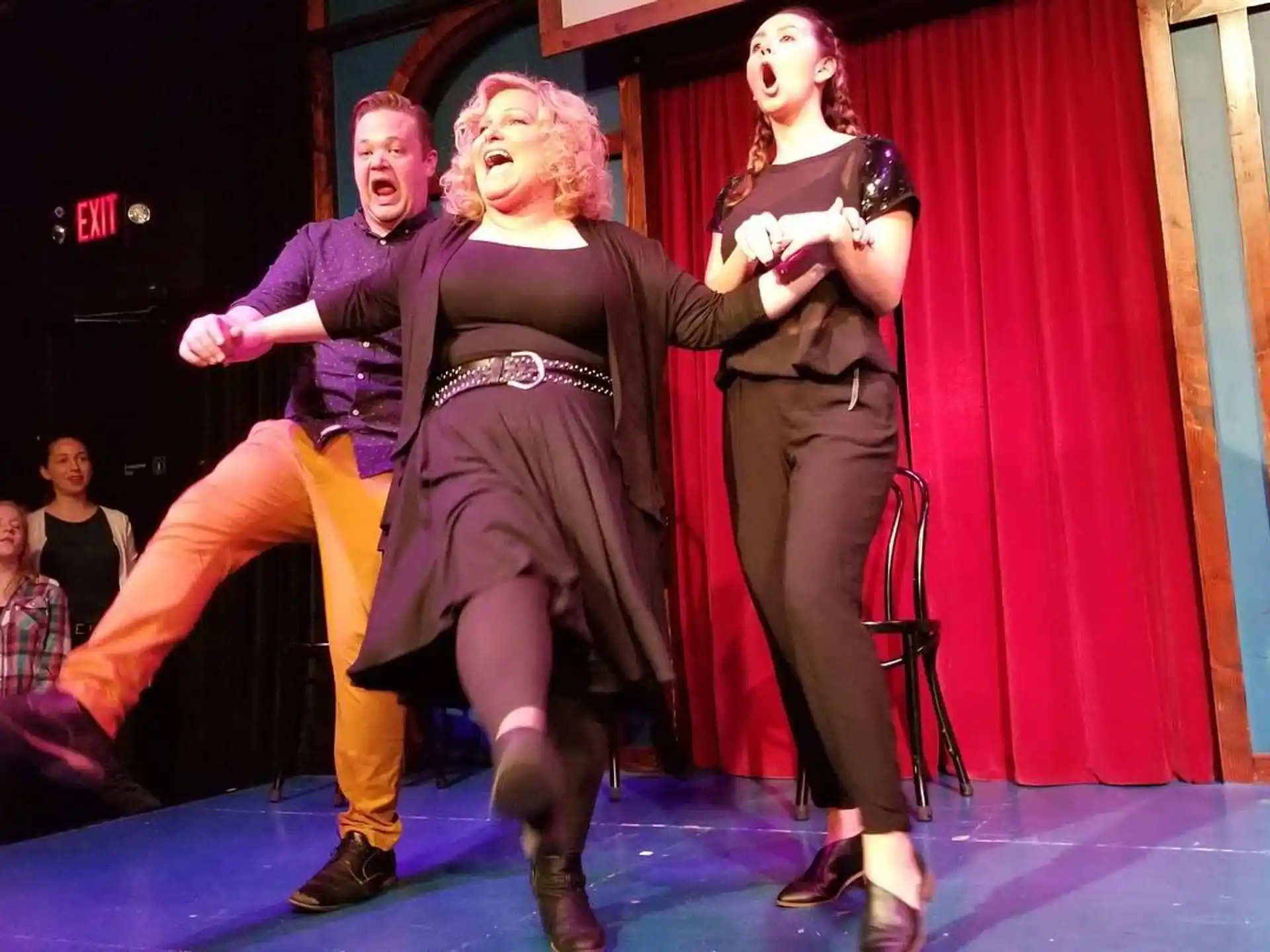 a group of people dancing