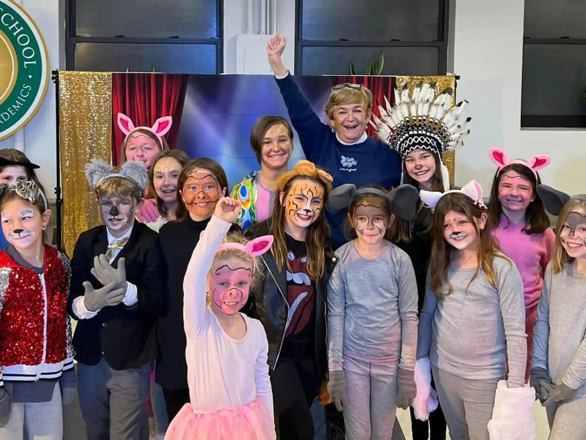 a group of people posing for a photo