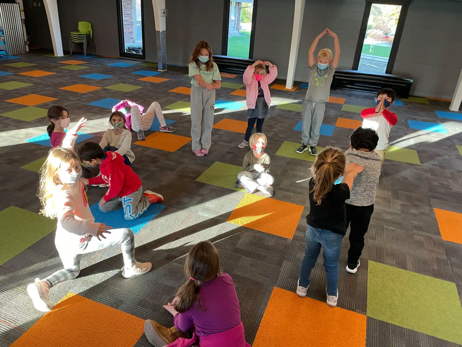 a group of people in a circle