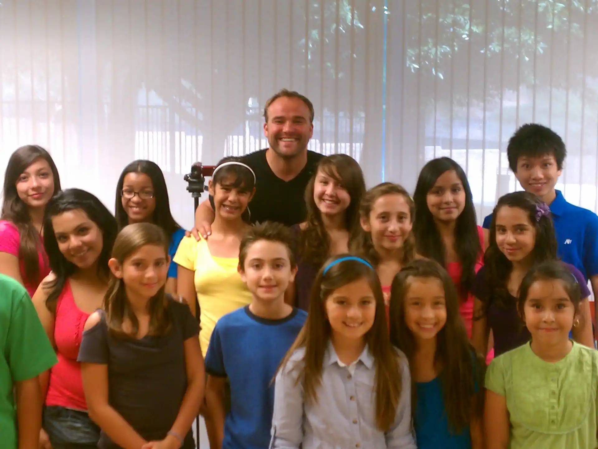 a group of people posing for a photo
