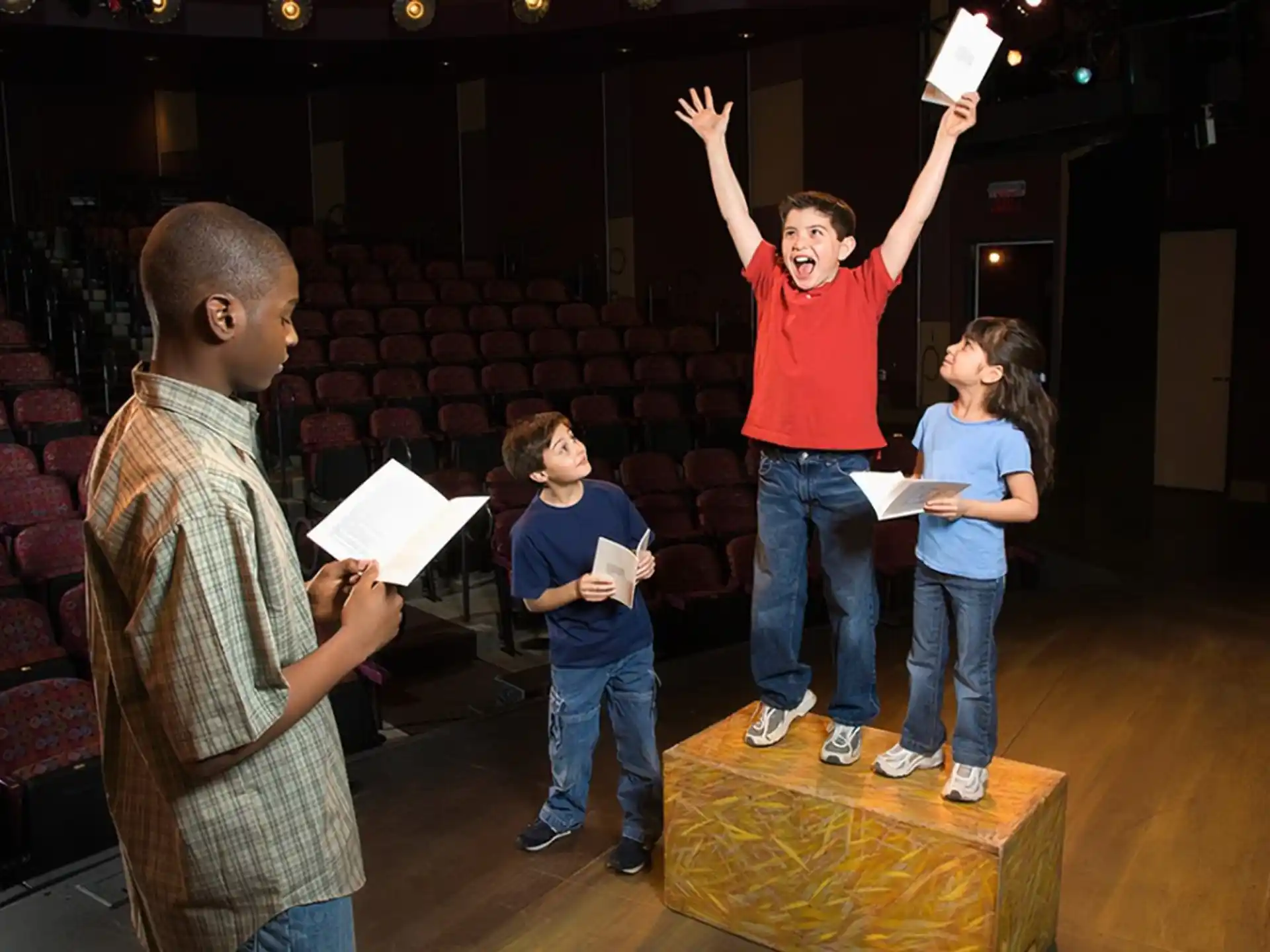 a group of people standing on a stage