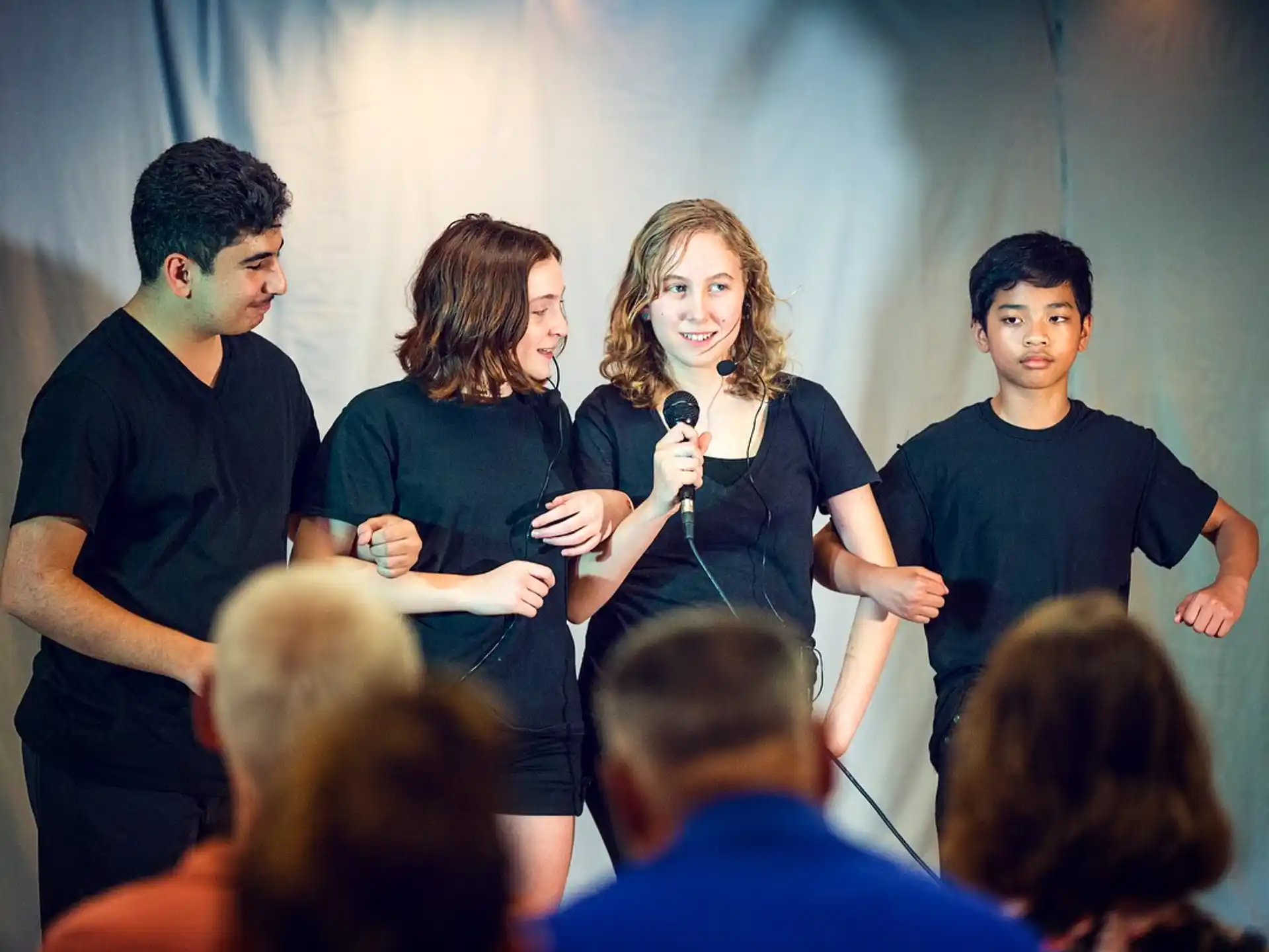 a group of people standing together