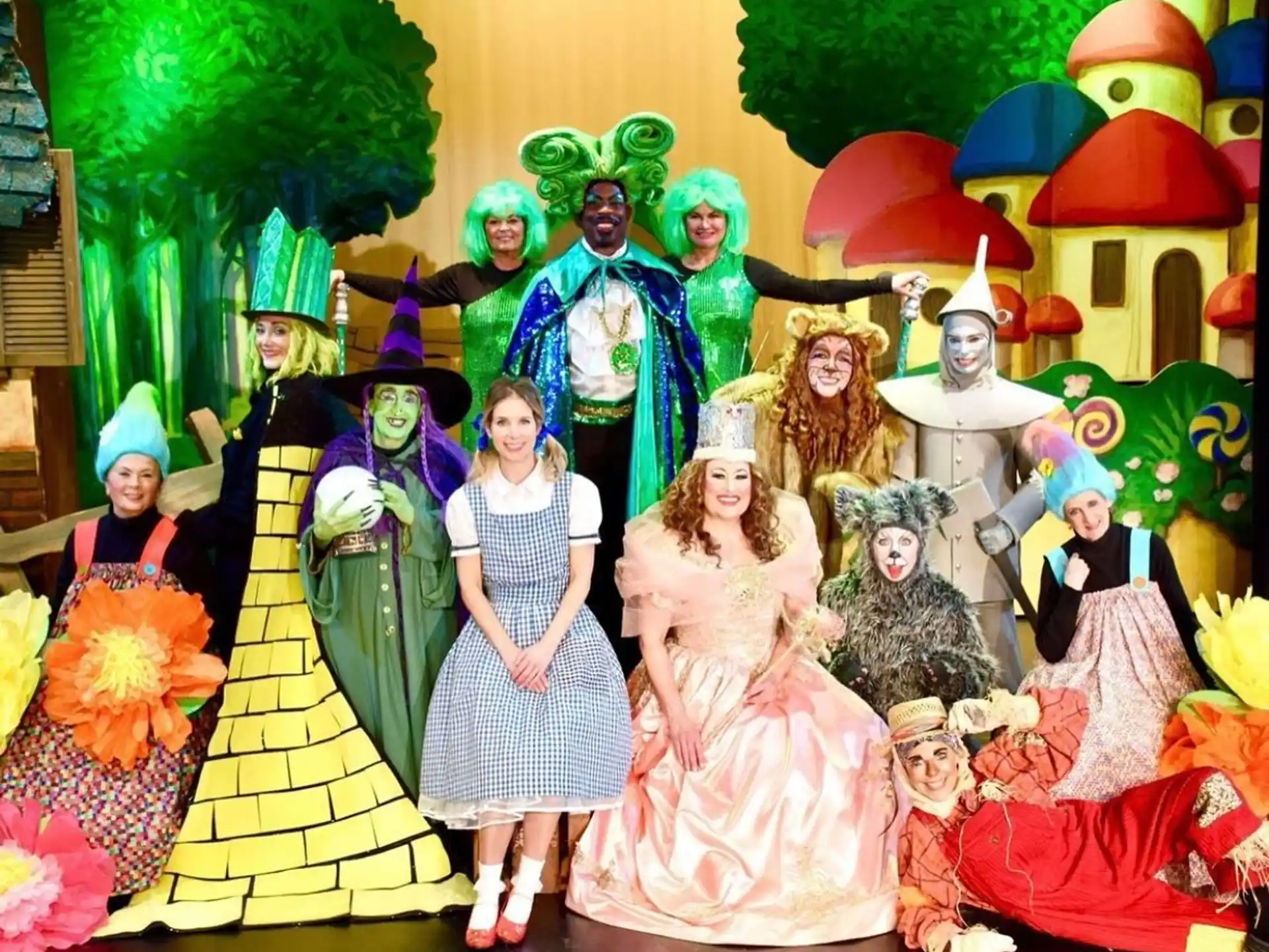 a group of people dressed up in clothing
