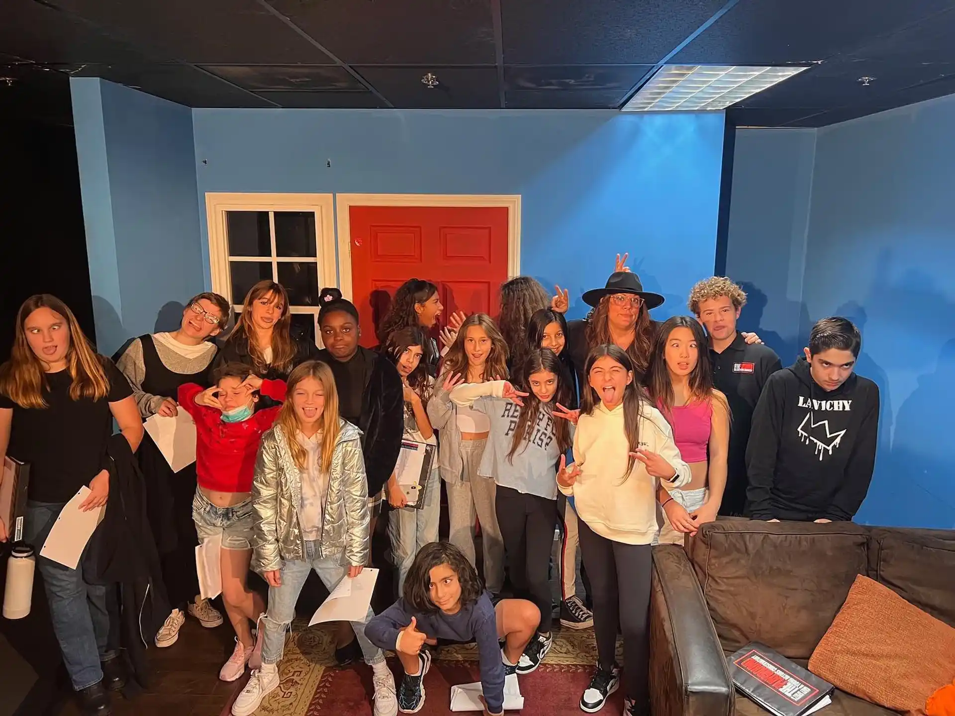 a group of people posing for a photo