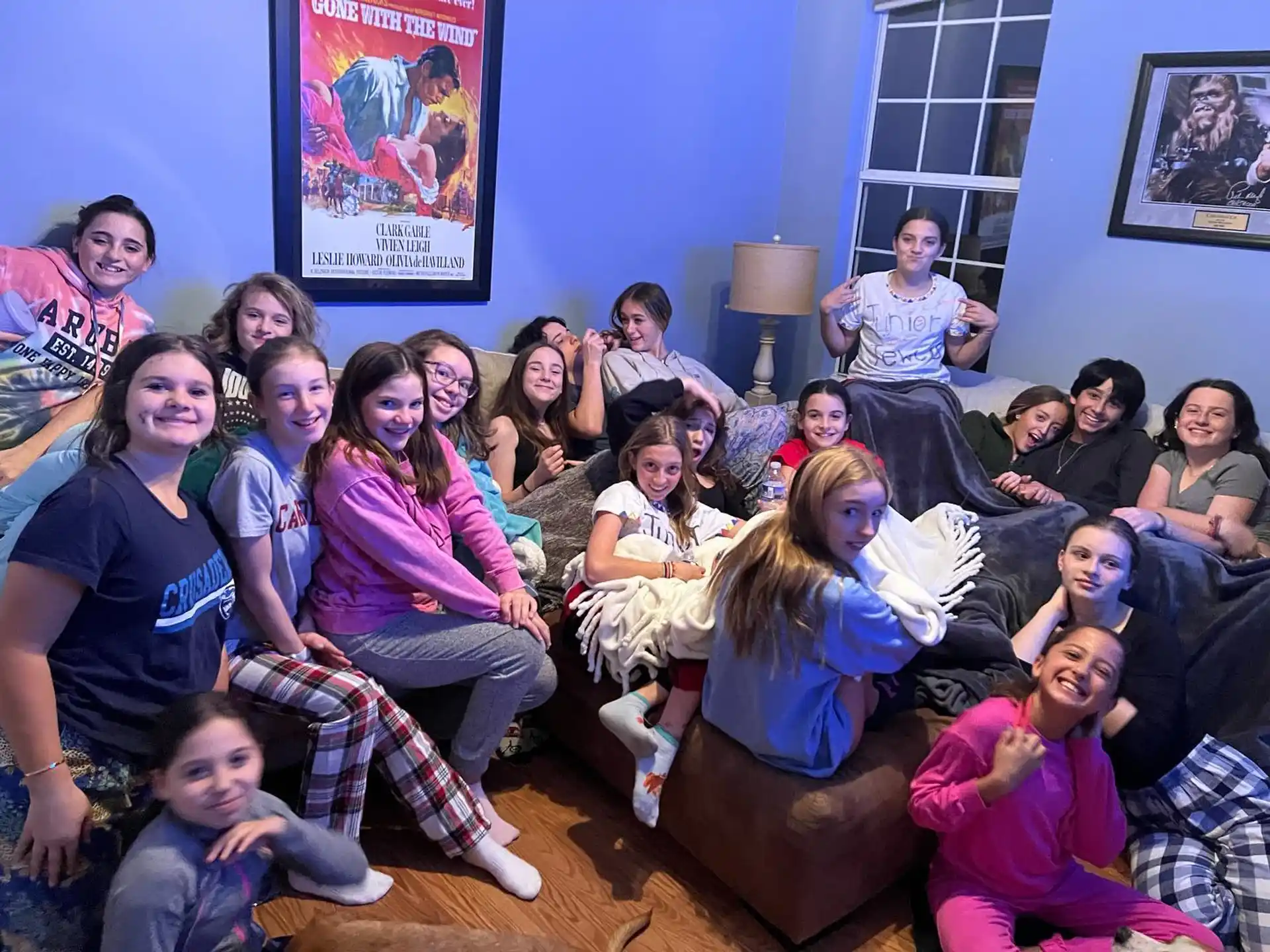 a group of people sitting on a couch
