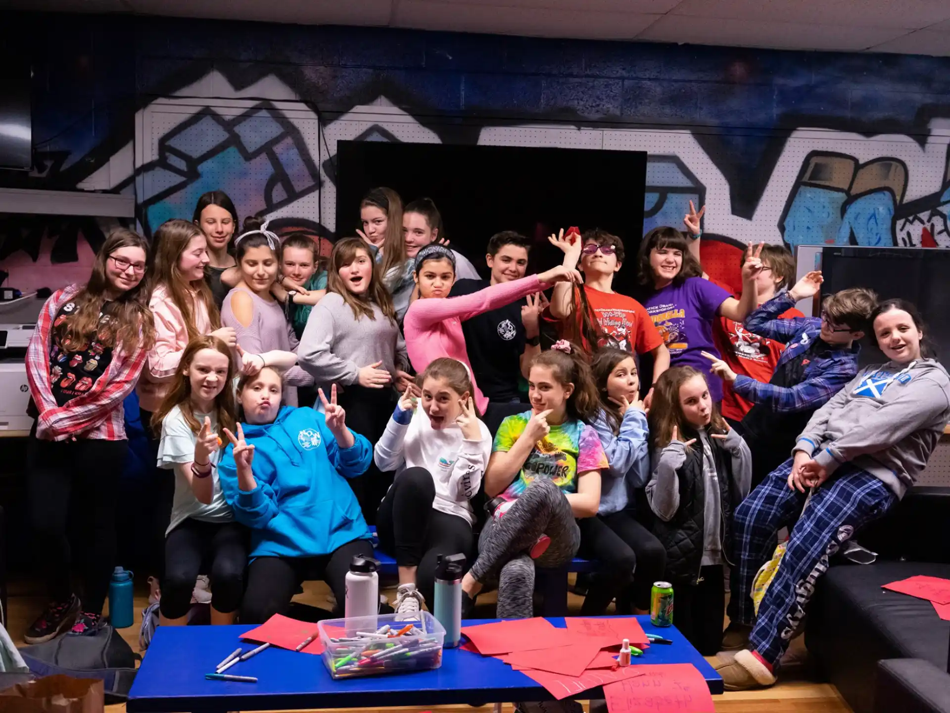 a group of people posing for a photo