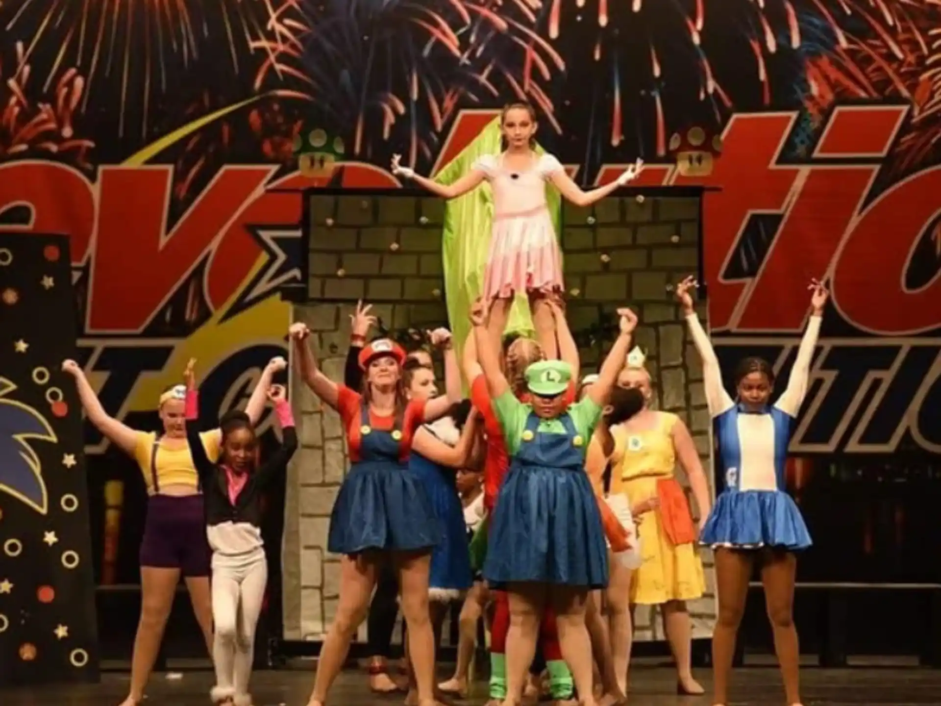 a group of people dancing