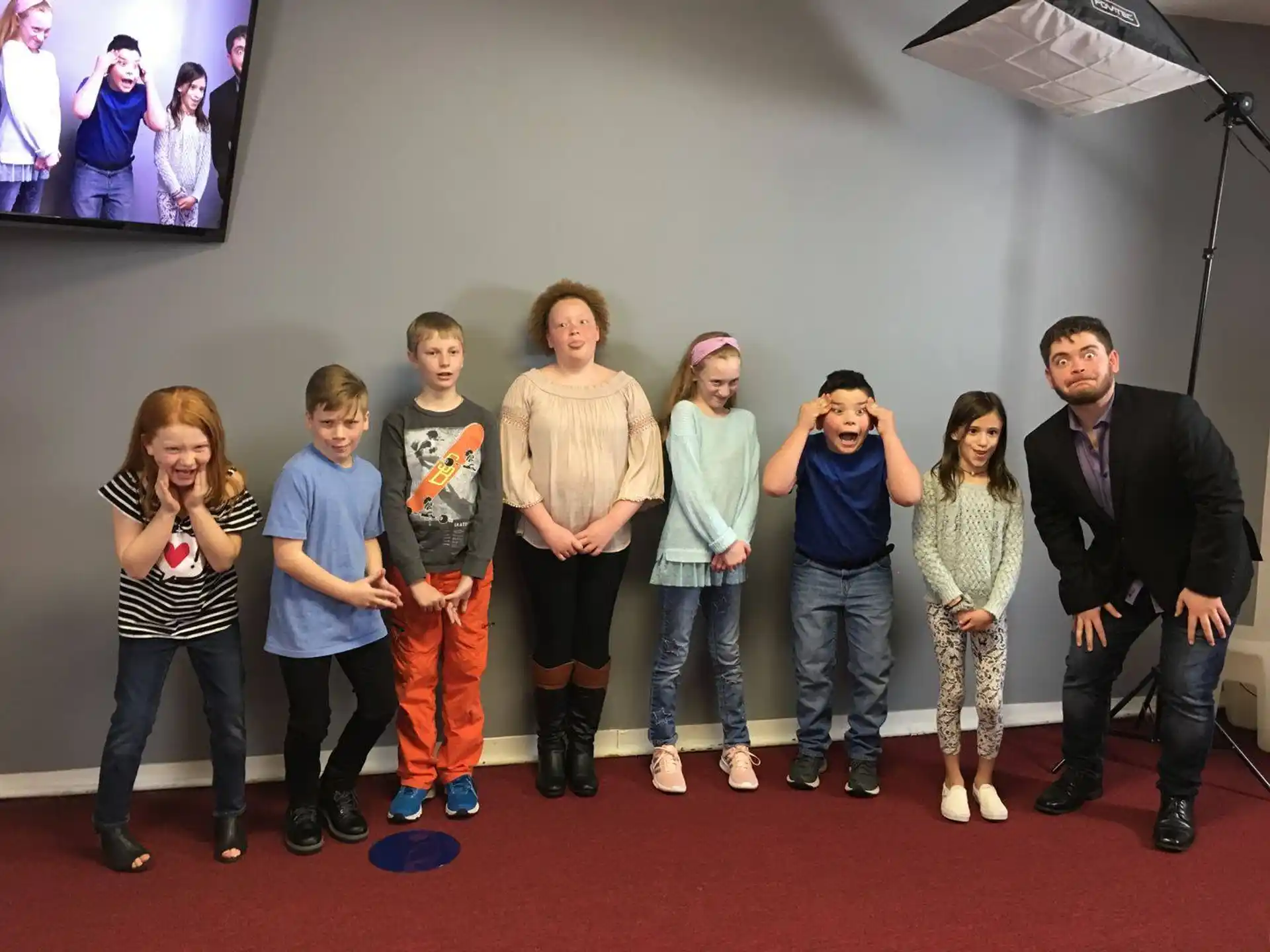 a group of people posing for a photo