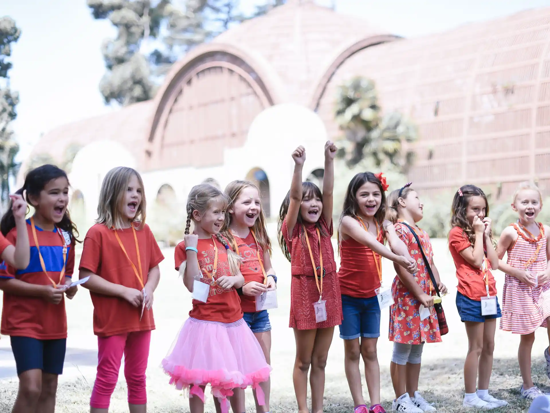 a group of girls posing for a photo