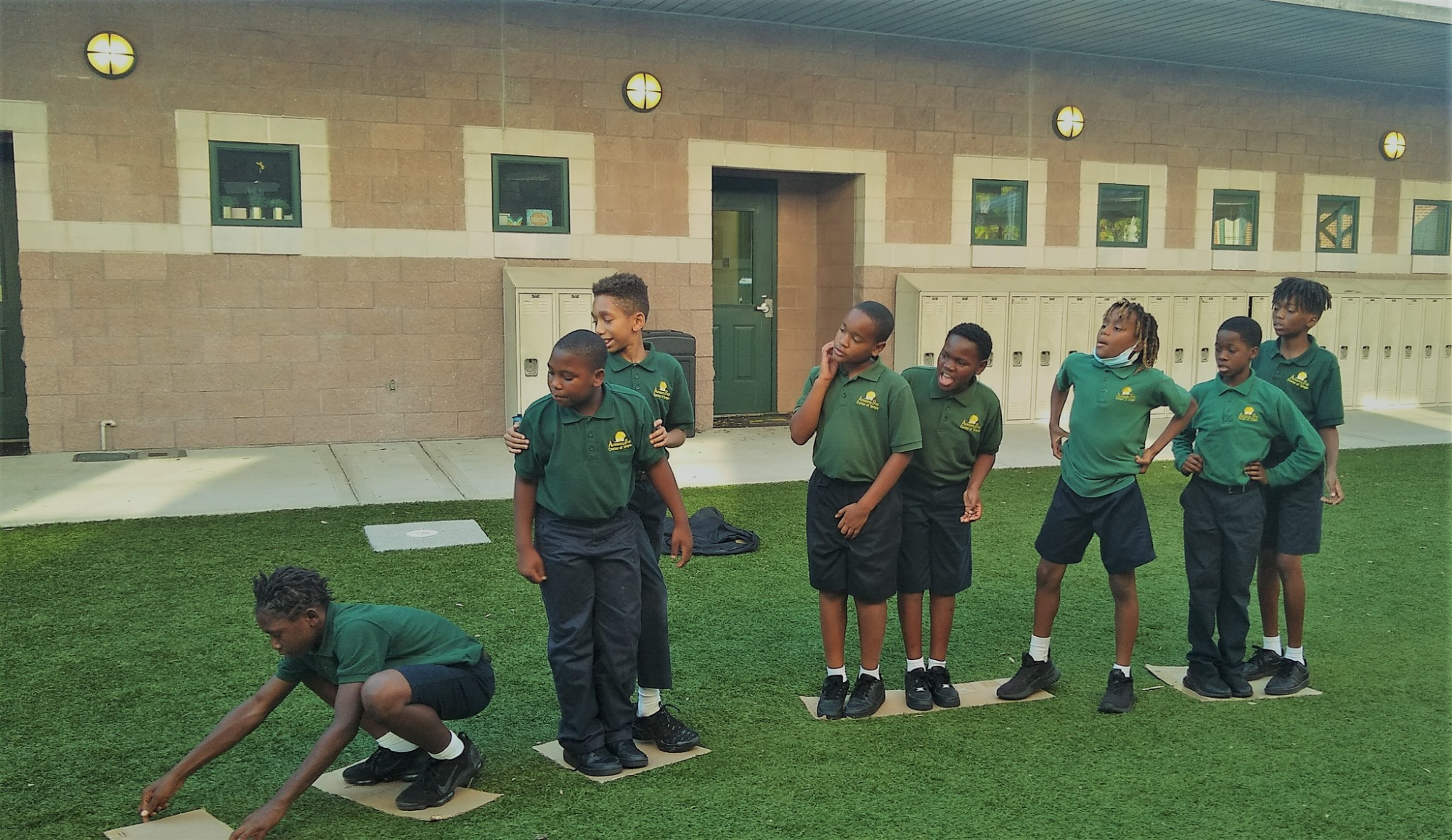 a group of people playing a game