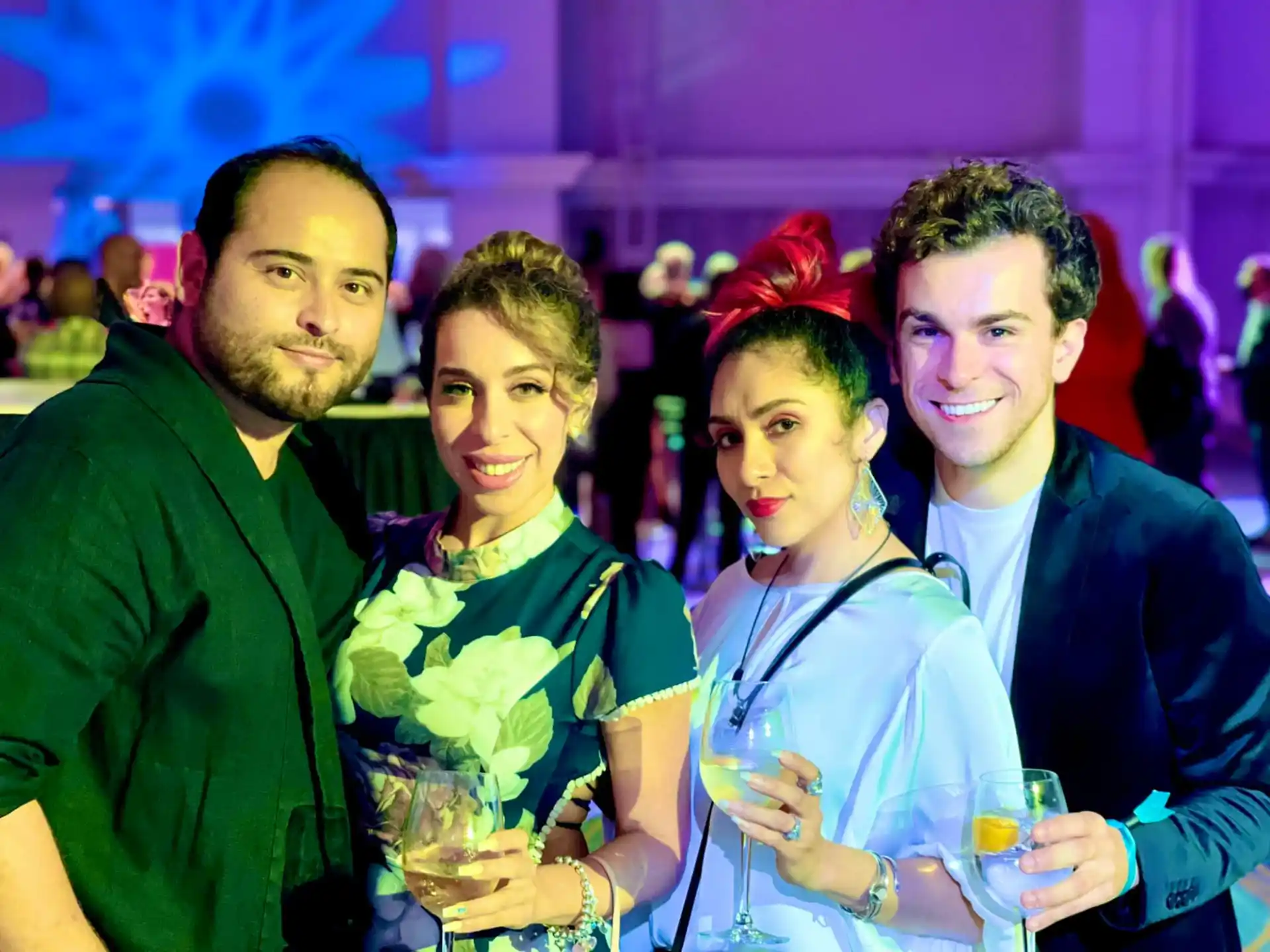 a group of people posing for a photo