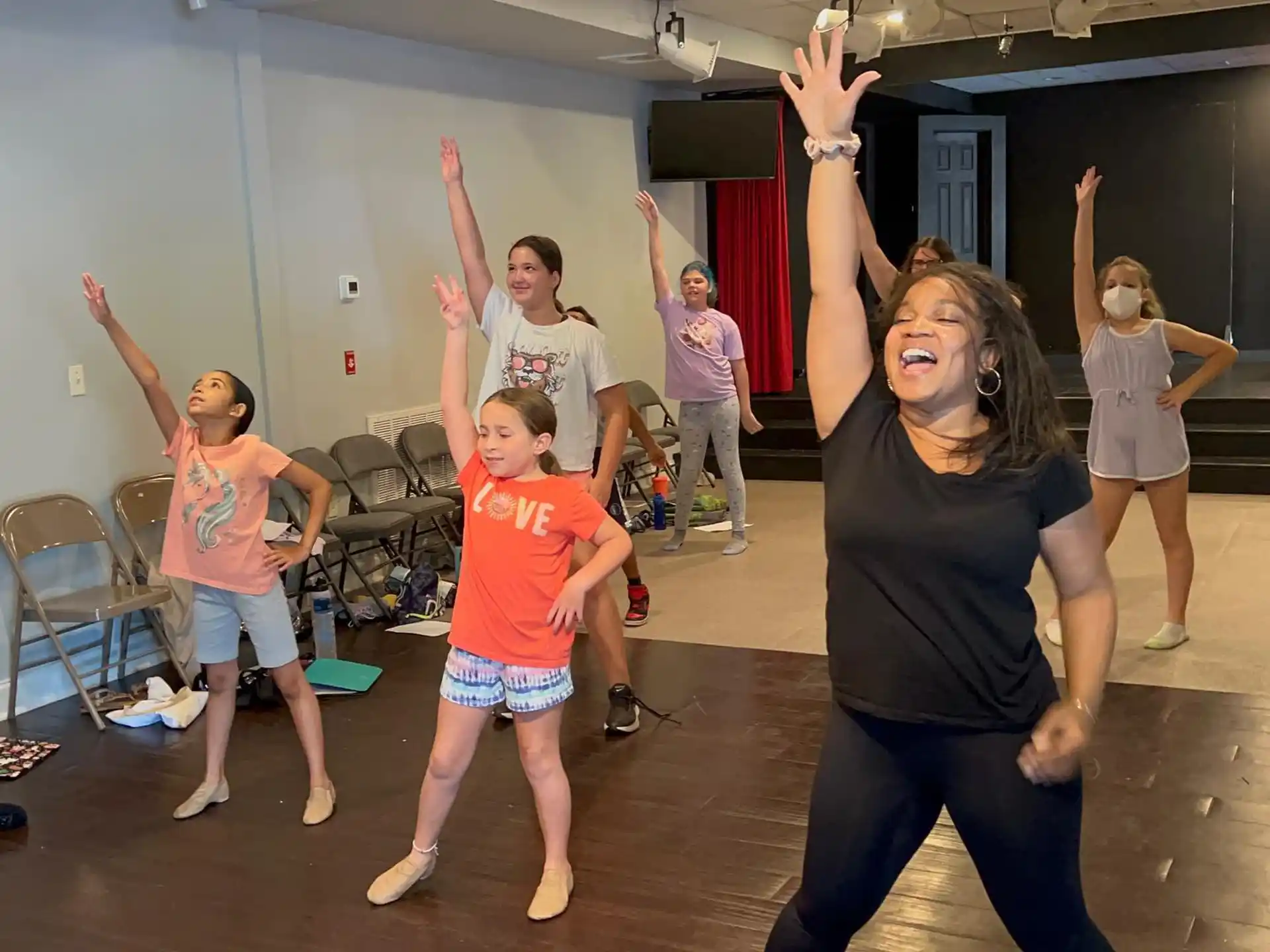 a group of people dancing