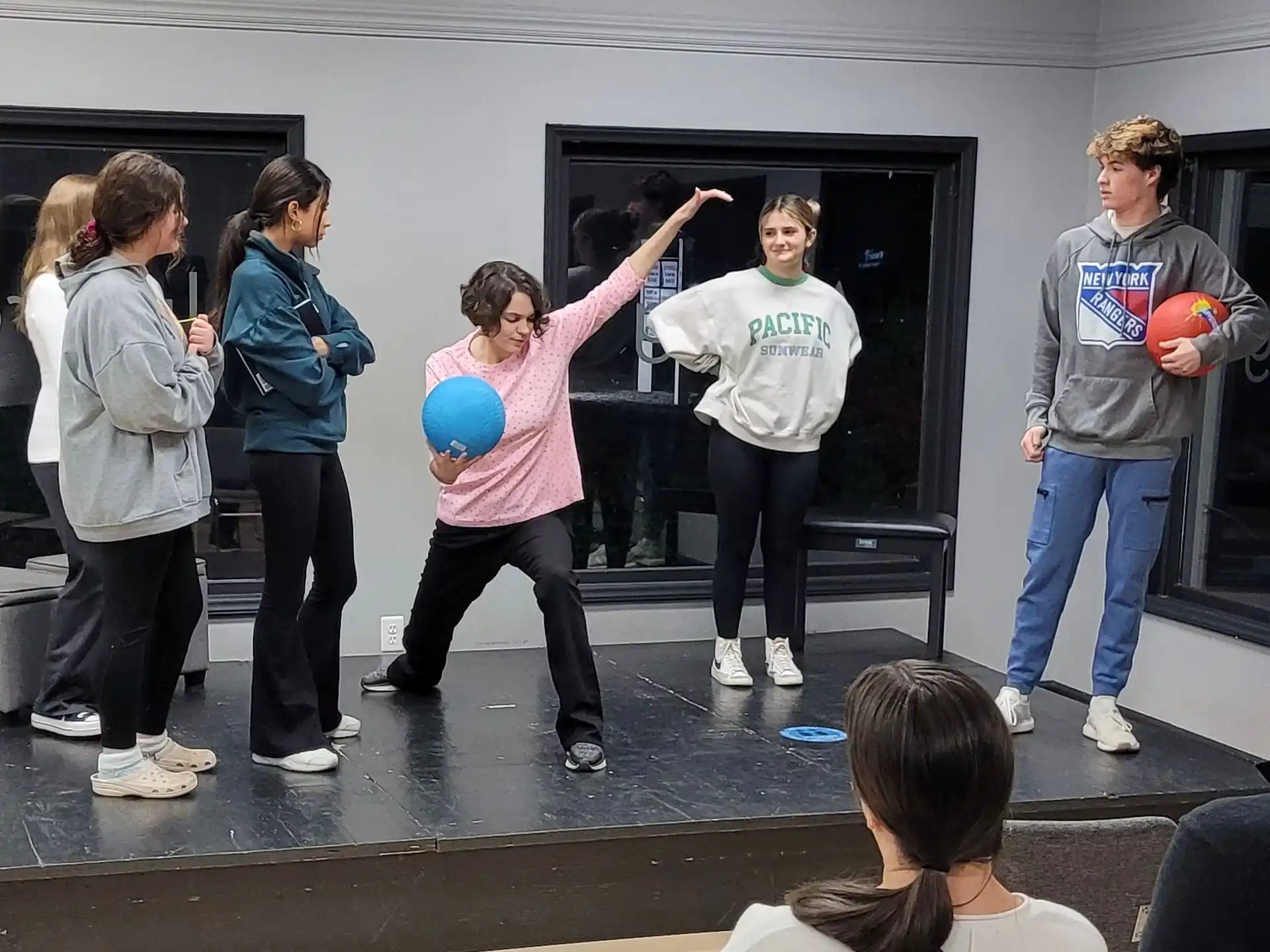 a group of people dancing