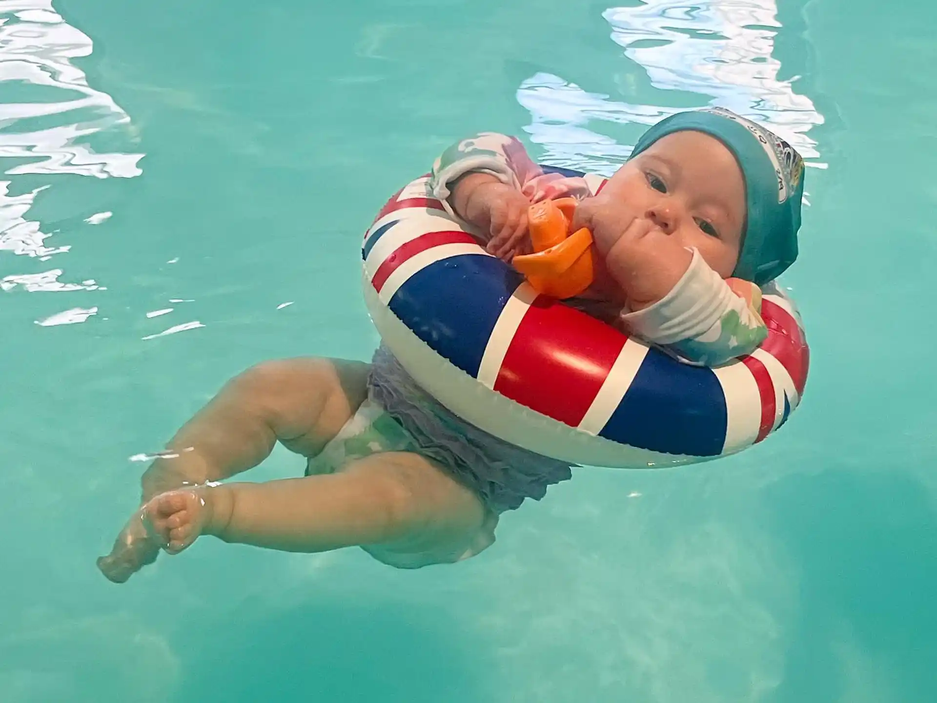 a person in a pool