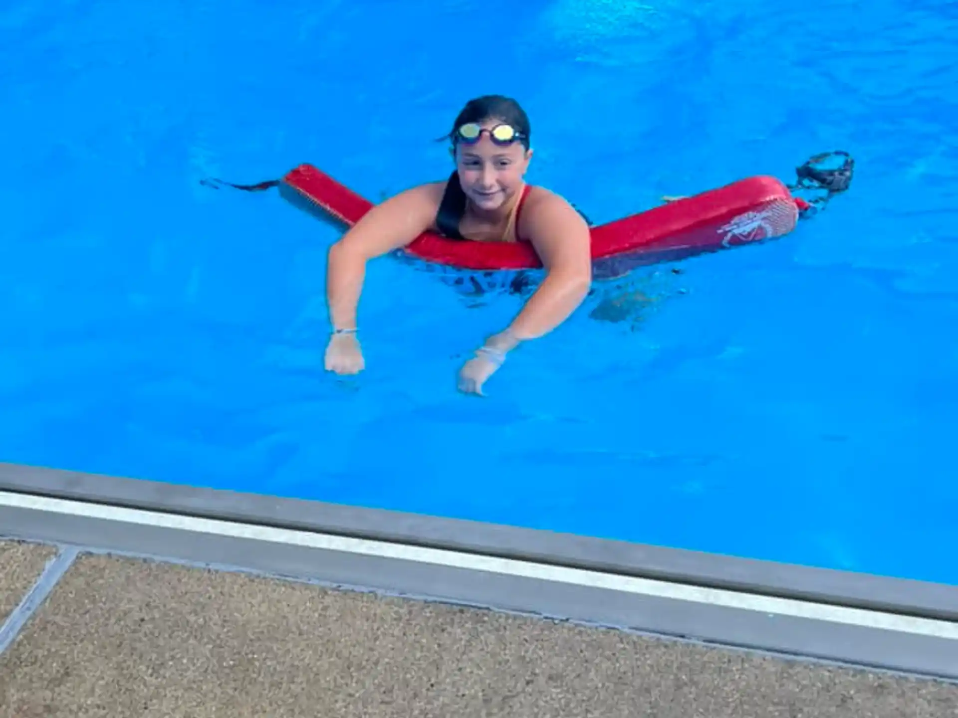 a person in a pool