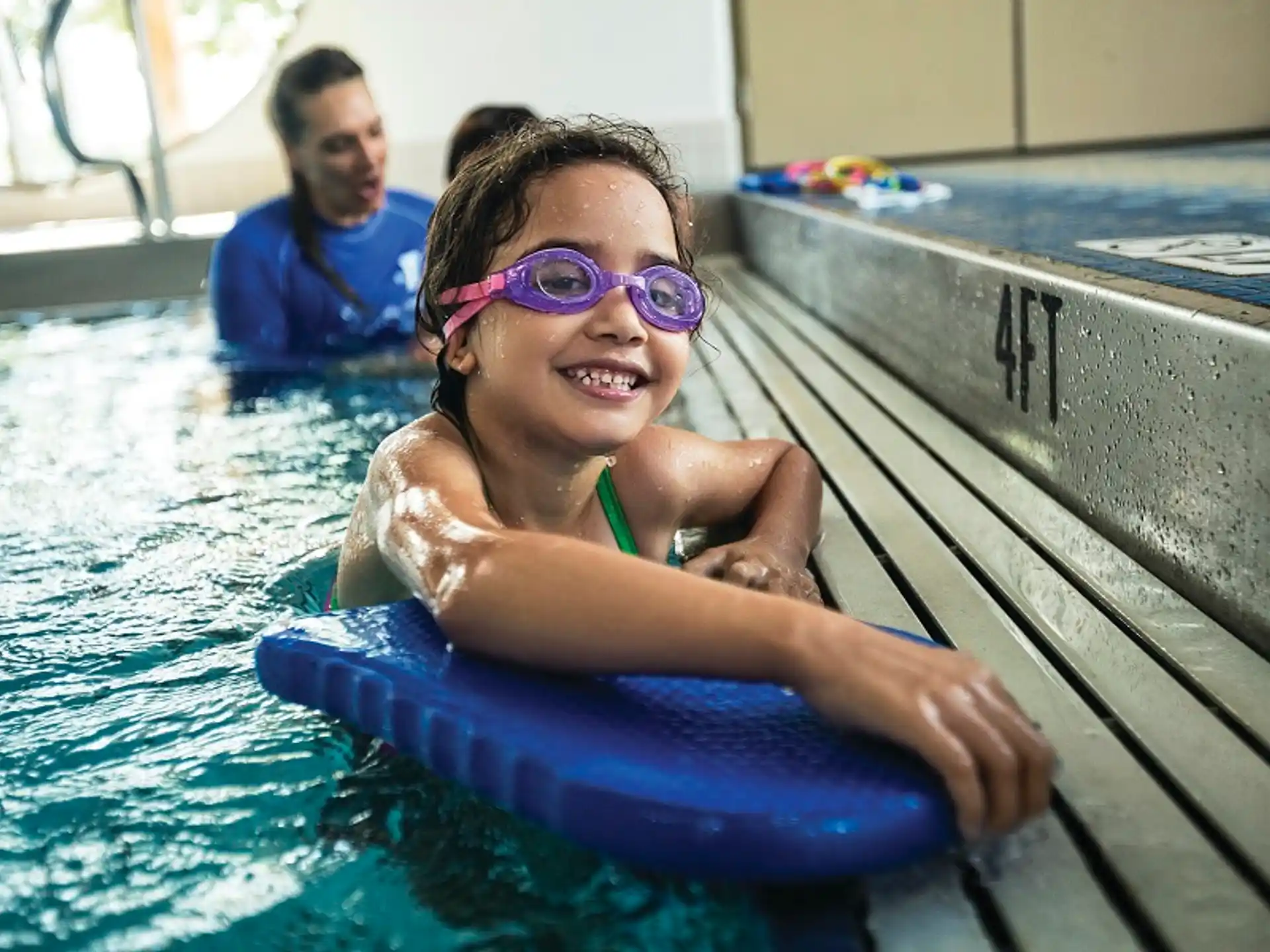 a girl in a pool