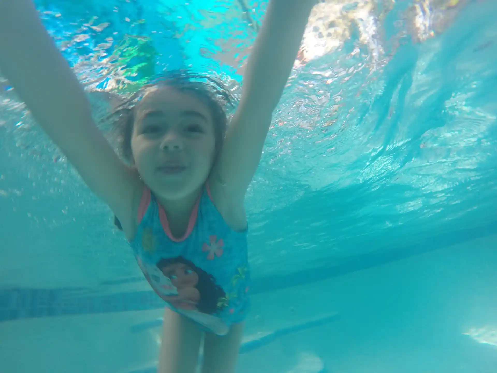 a child in a pool