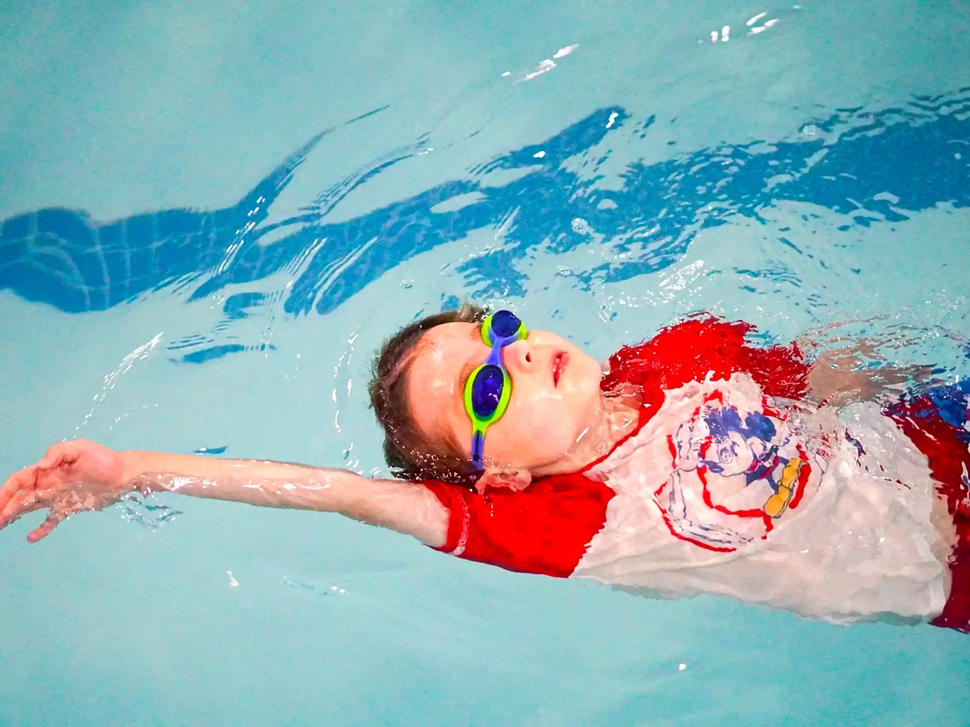 a person swimming in the water