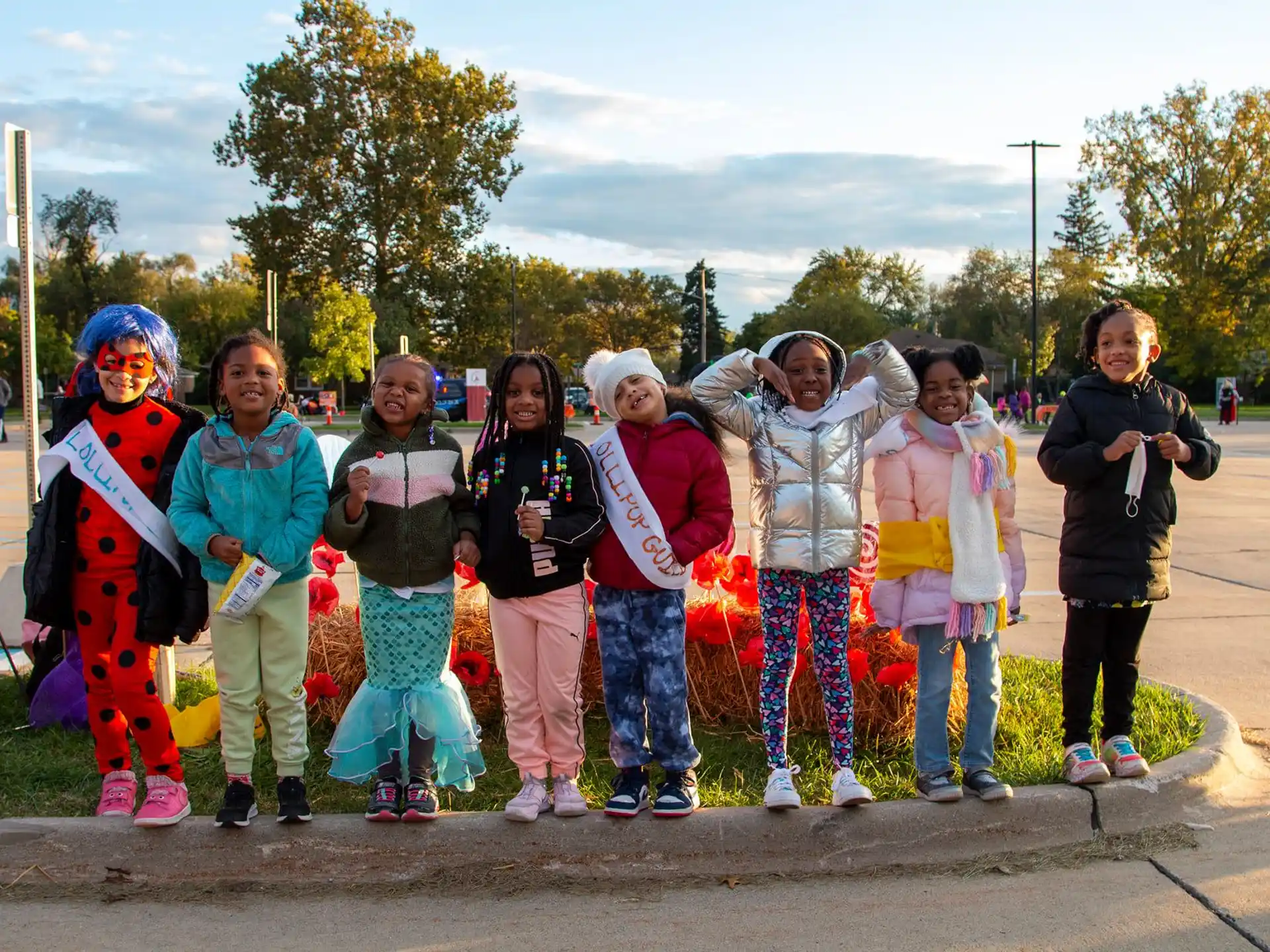 a group of children posing for a photo