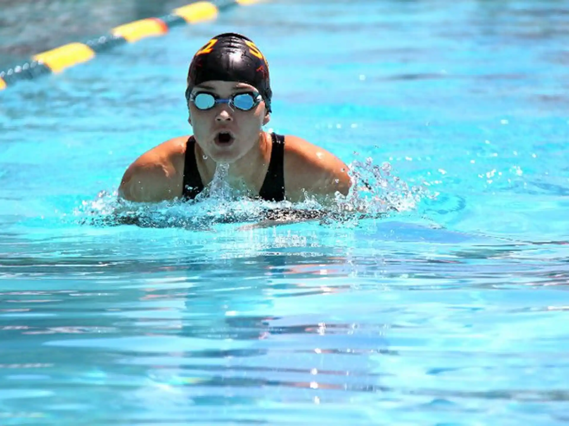 a person in a pool