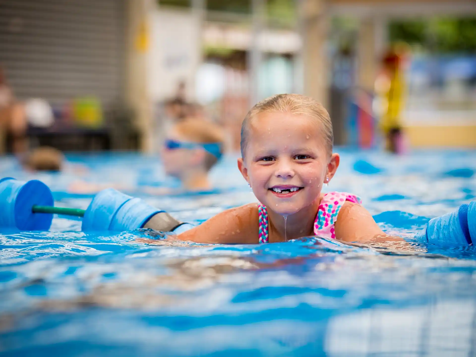 a child in a pool