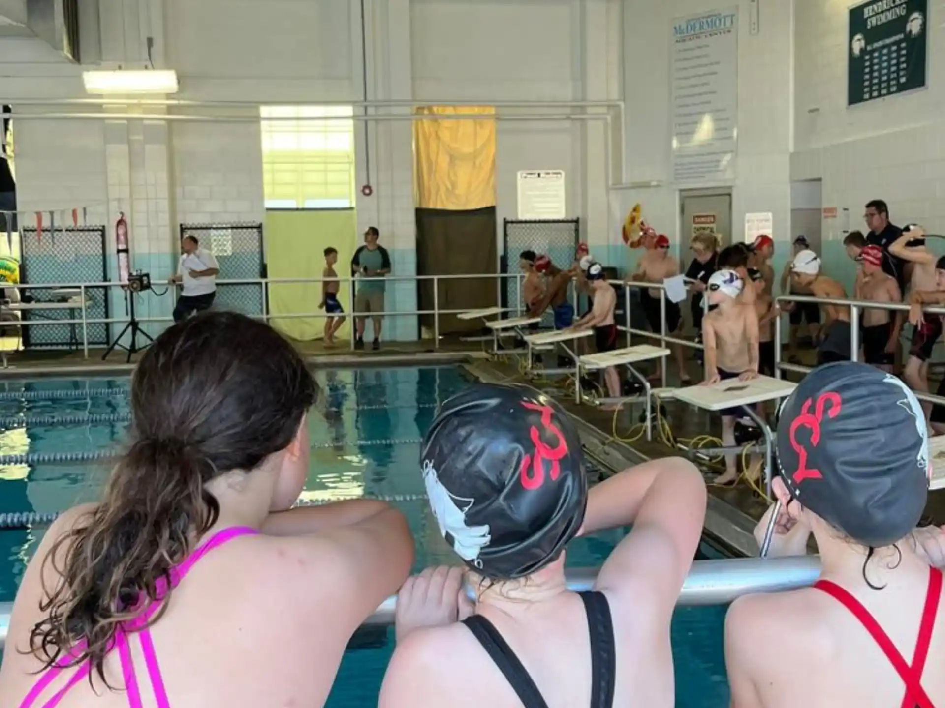 a group of women in a gym