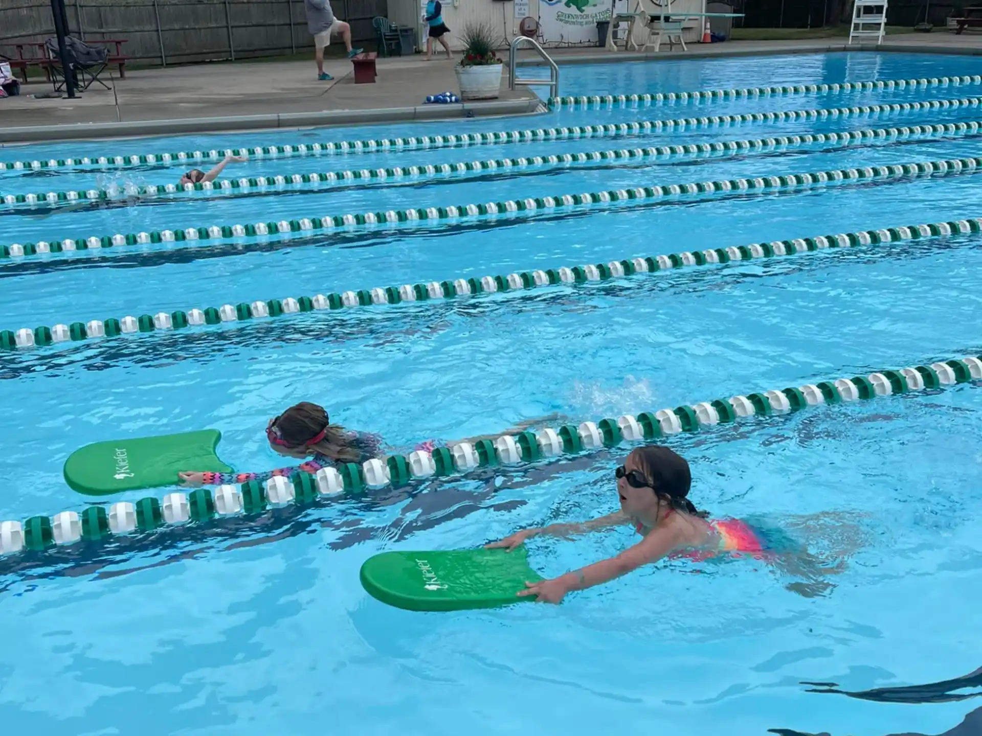 a person in a pool