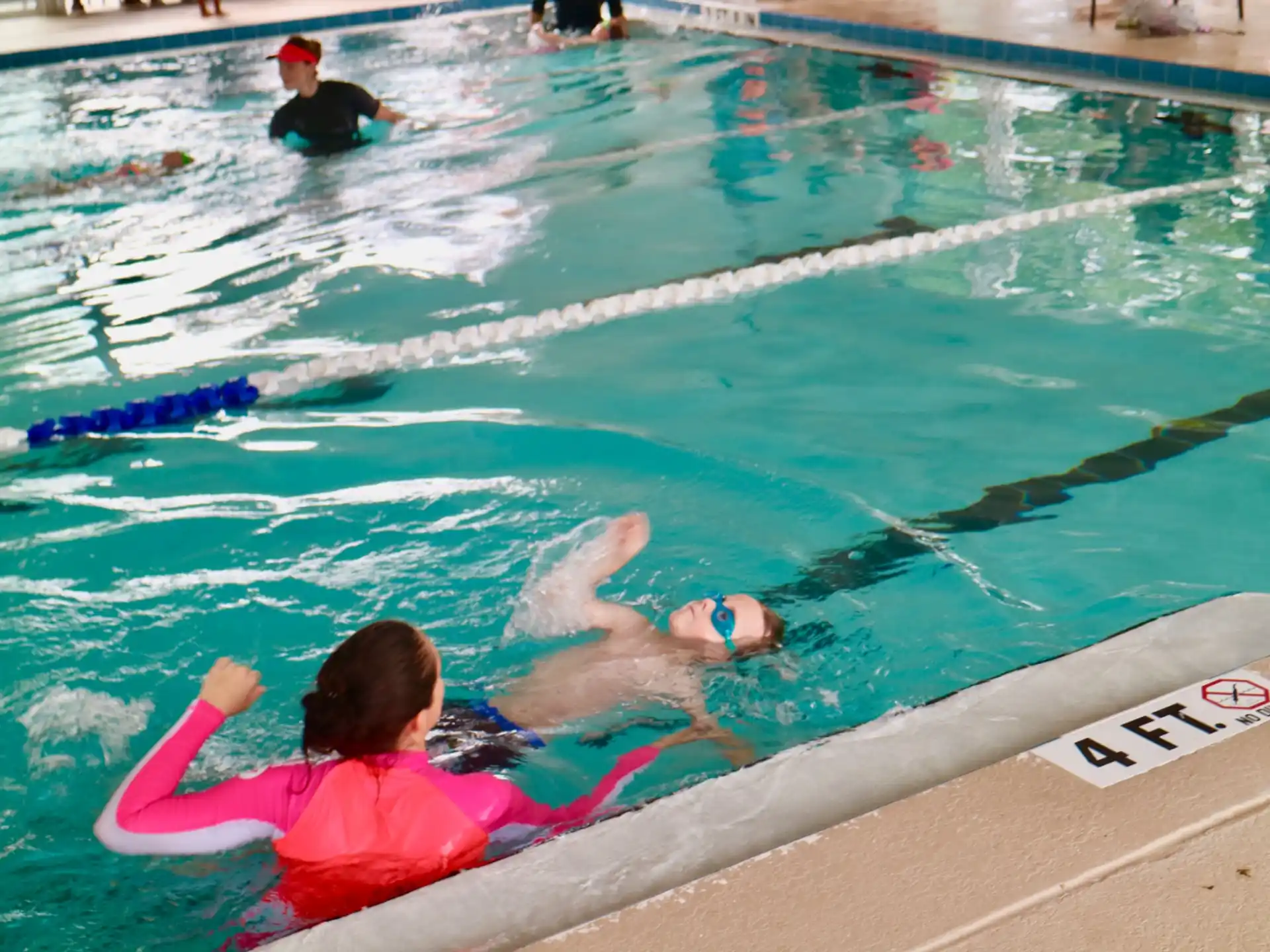 a person in a pool