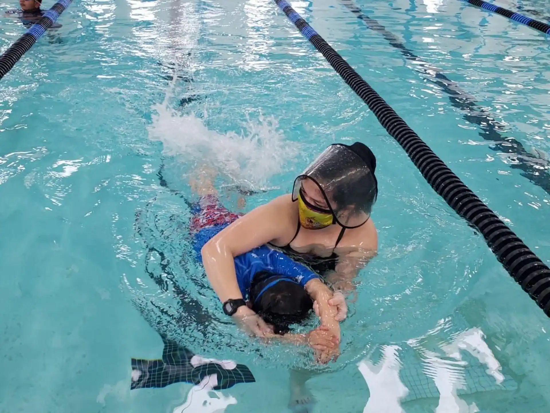 a person in a pool