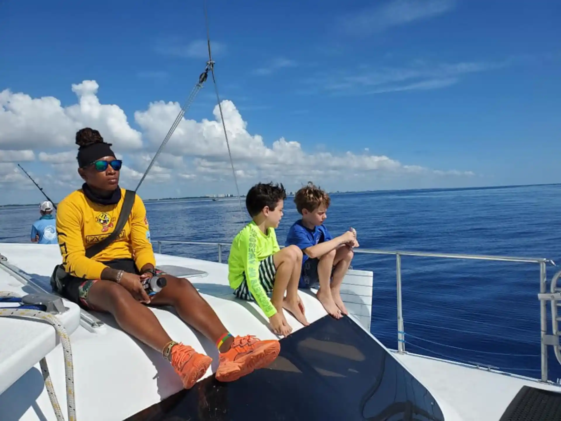a group of people on a boat