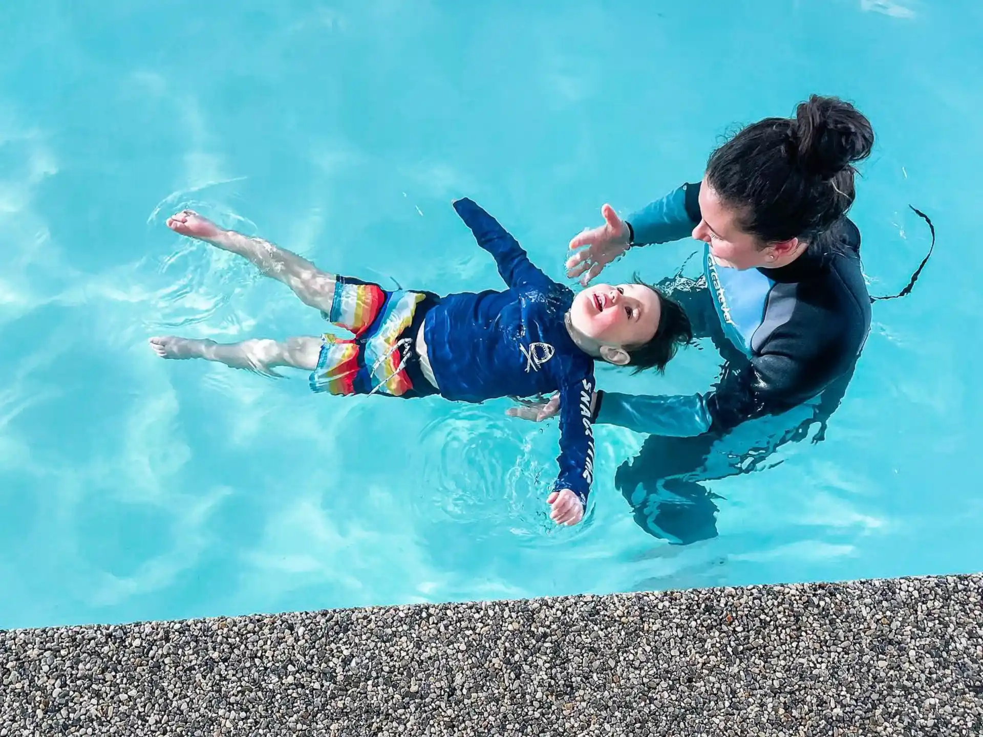 a man and woman in the water