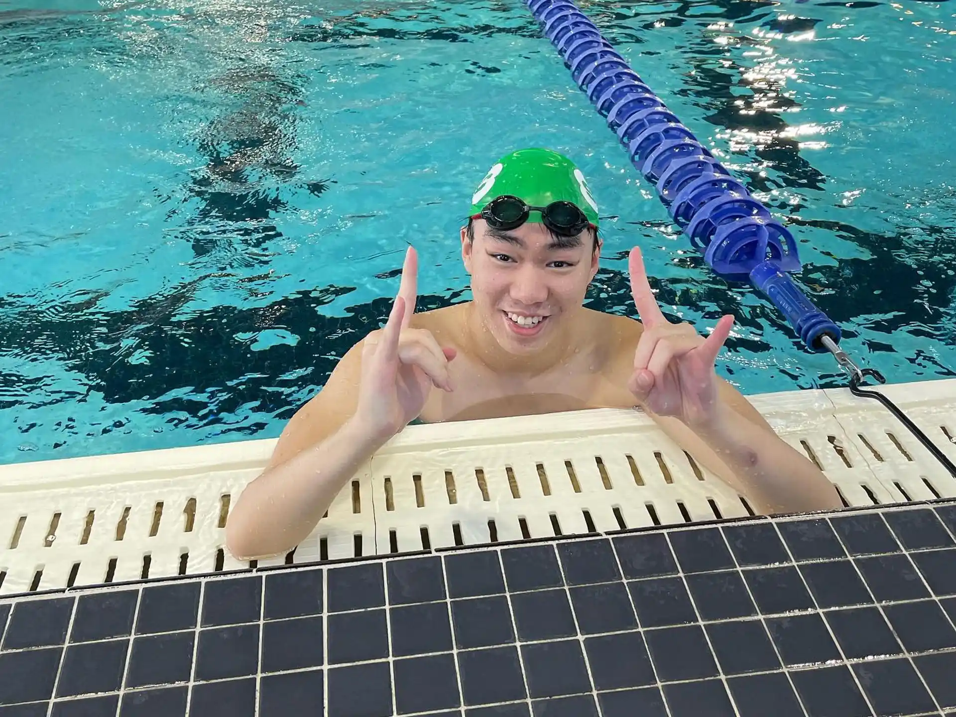 a person in a pool