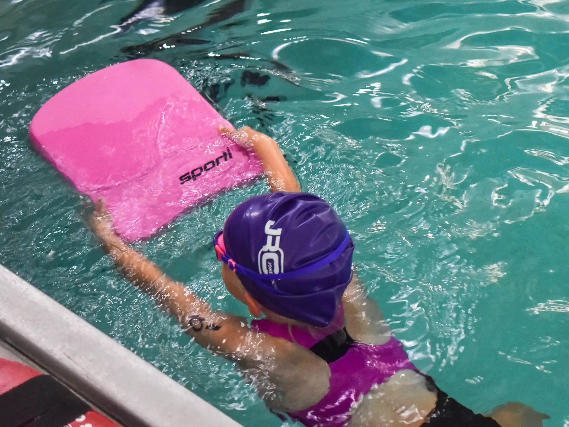 a person in a pool