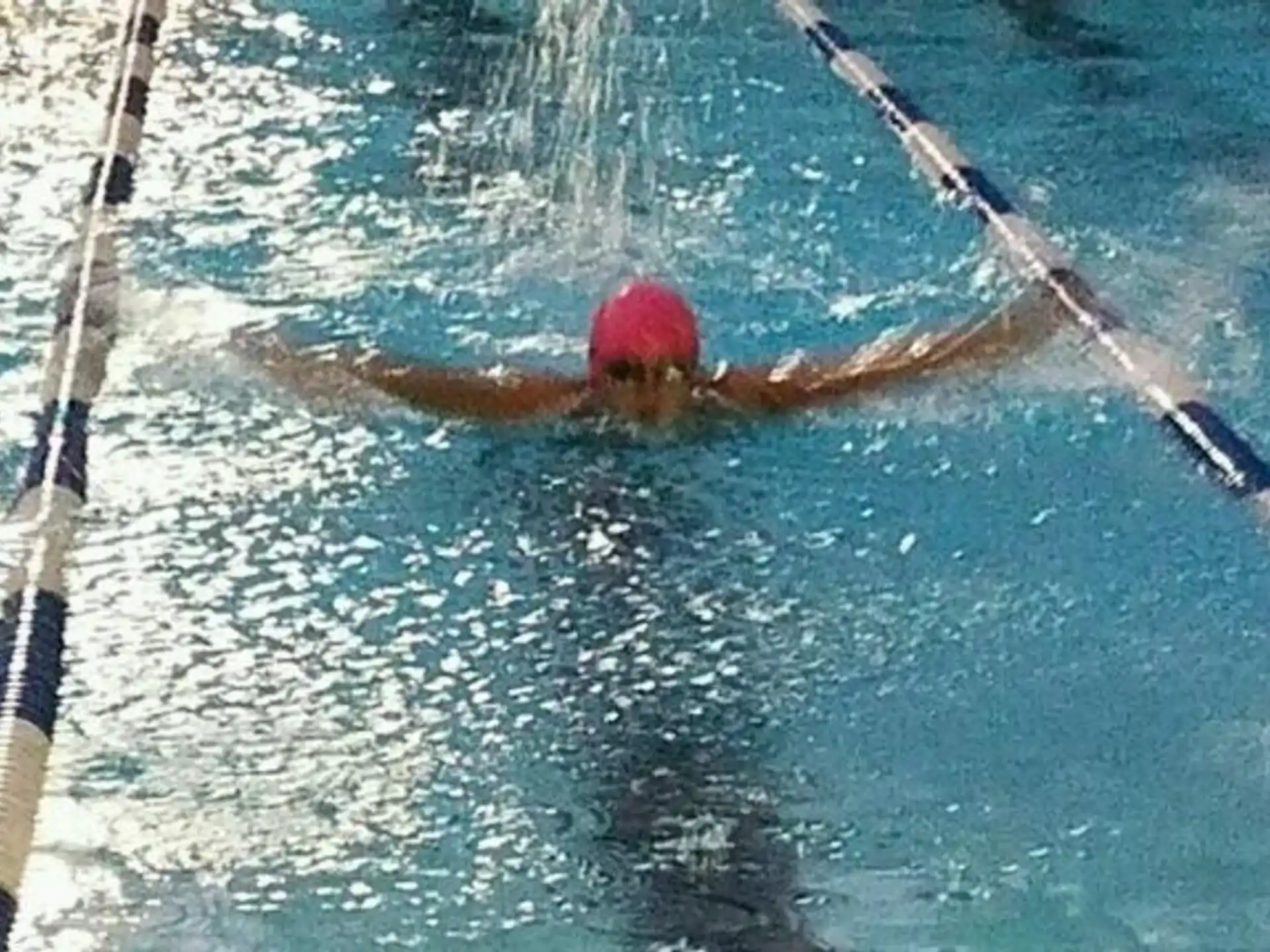 a person swimming in water