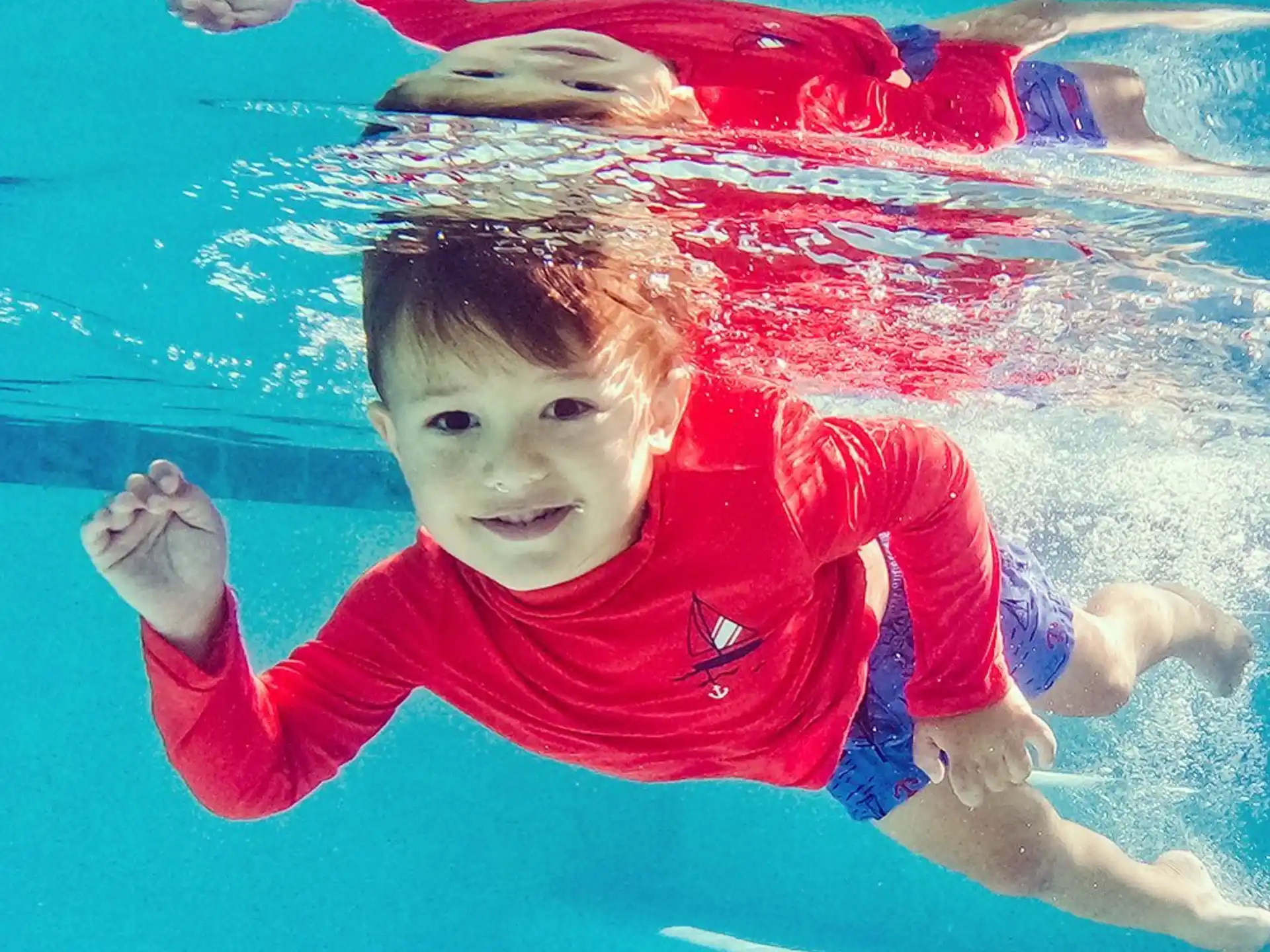 a child in a pool