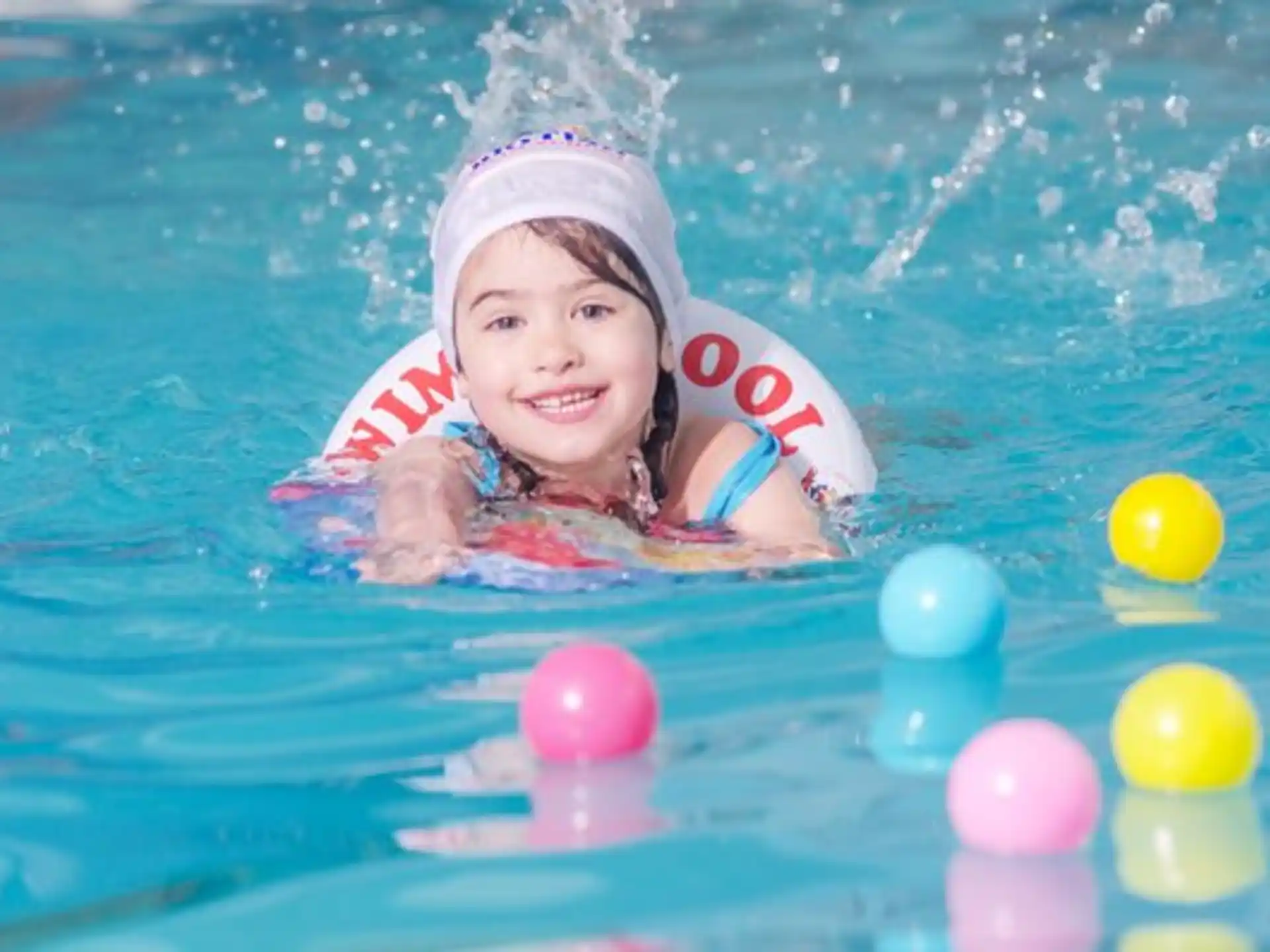 a child in a pool