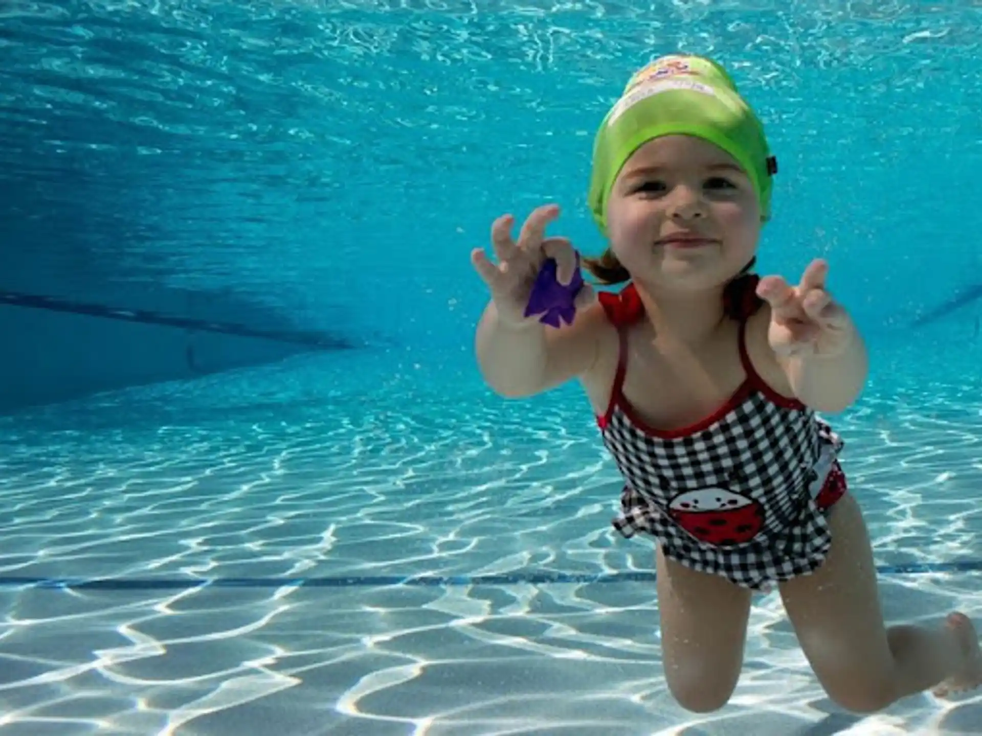 a child in a pool