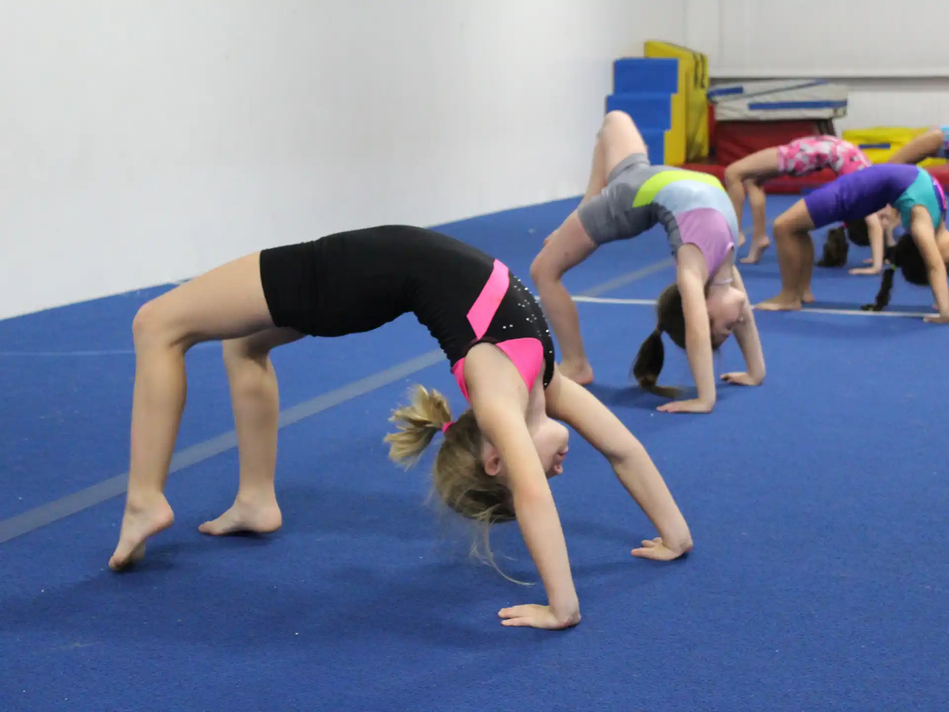 a group of women doing yoga