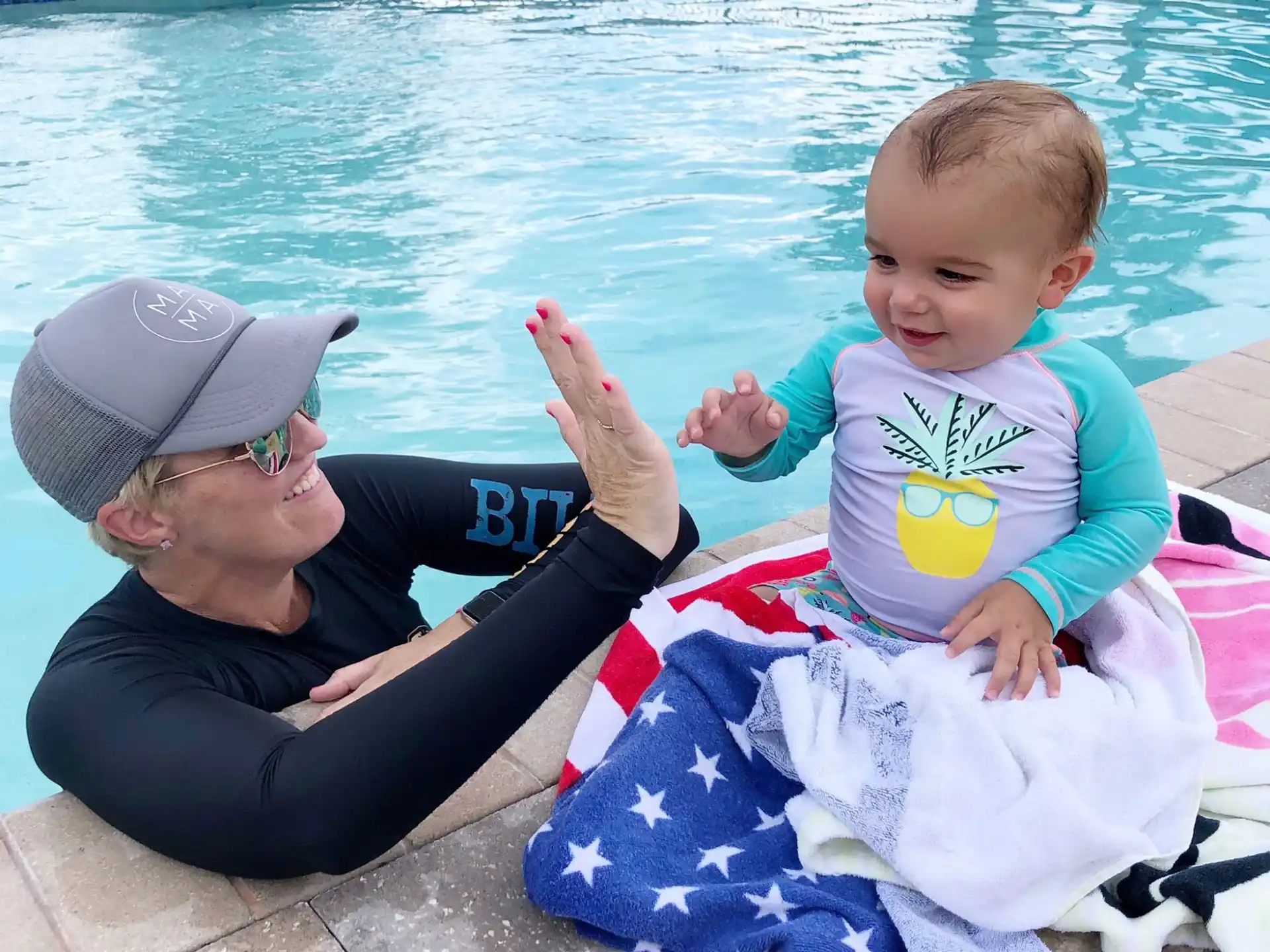 a person holding a baby