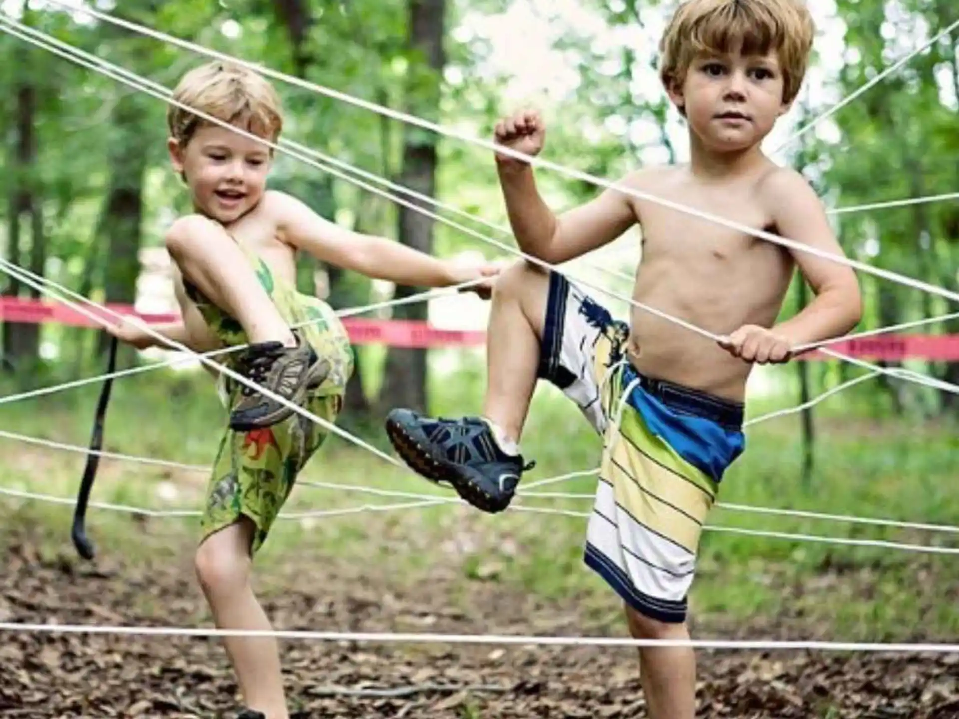 two boys in shorts