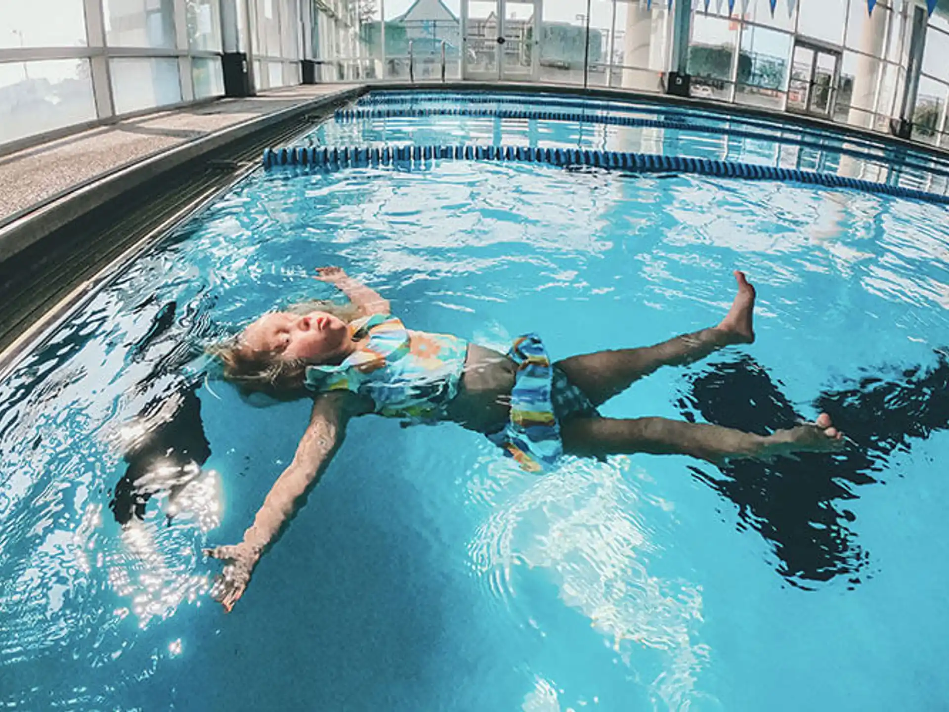 a person in a pool
