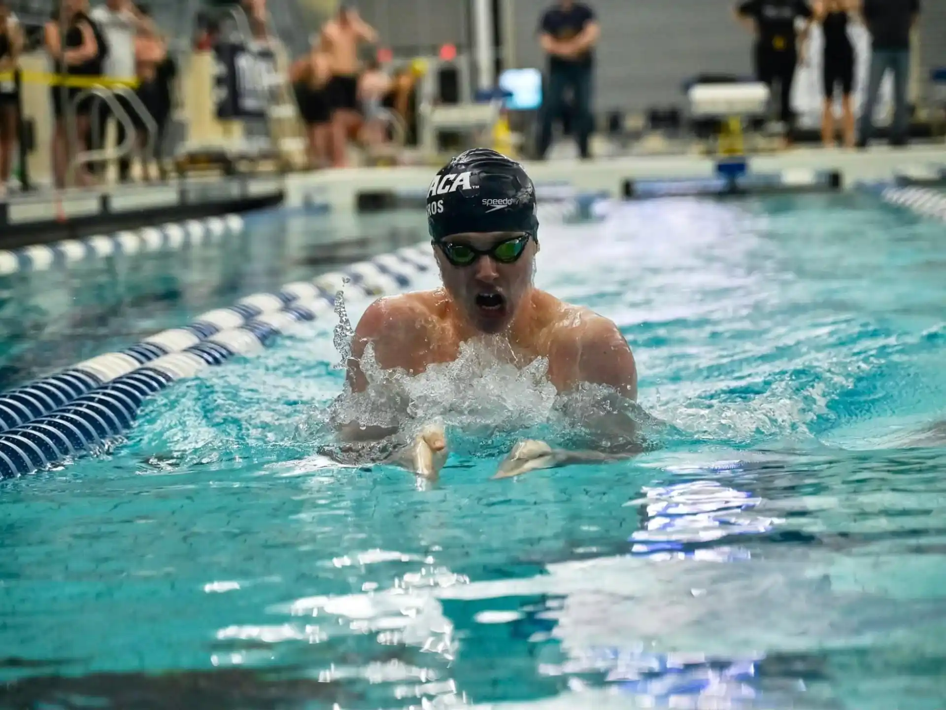 a person in a pool
