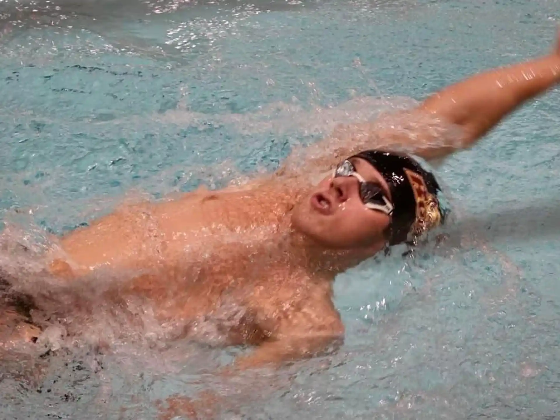 a person swimming in water