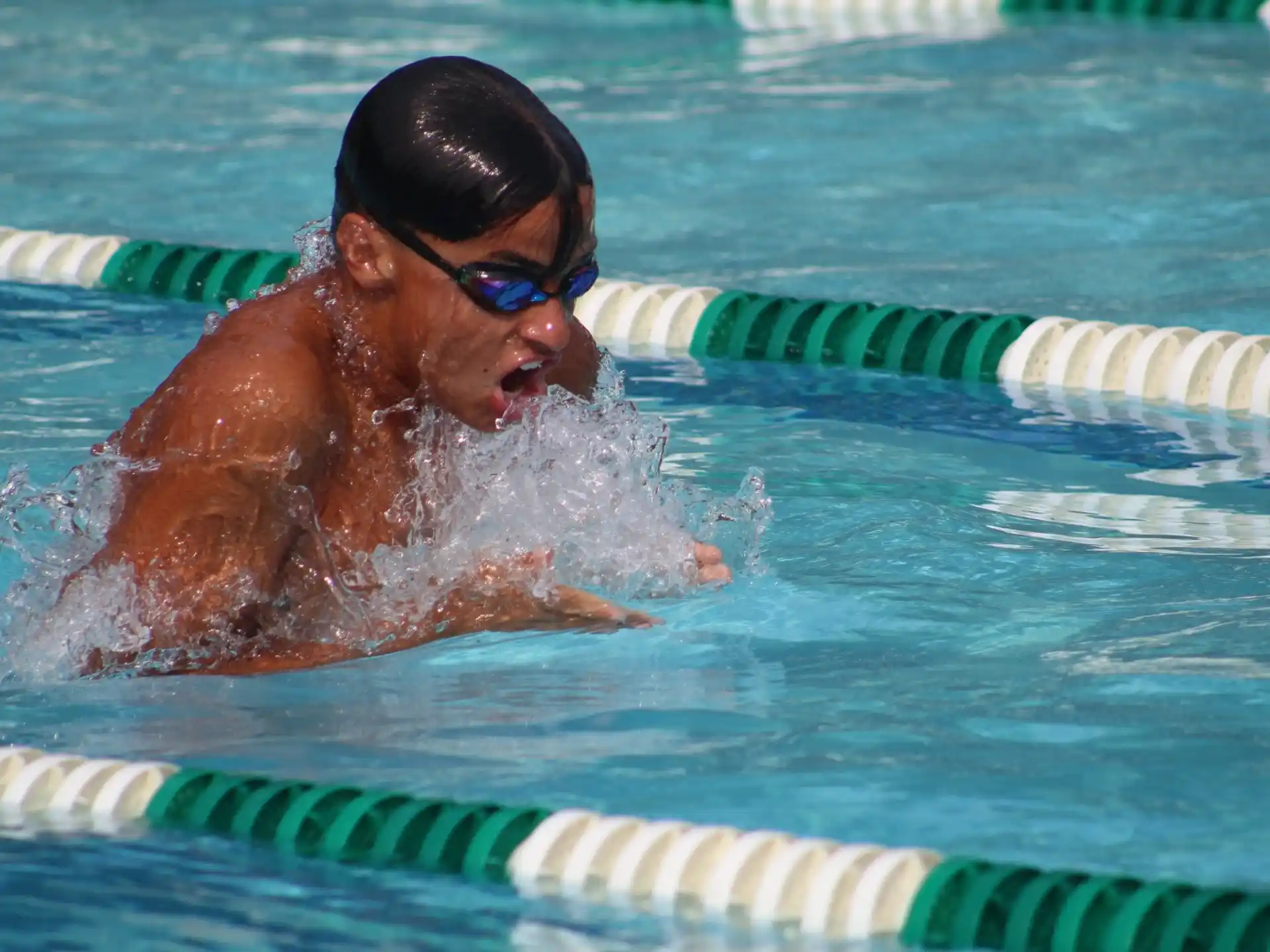 a person in a pool