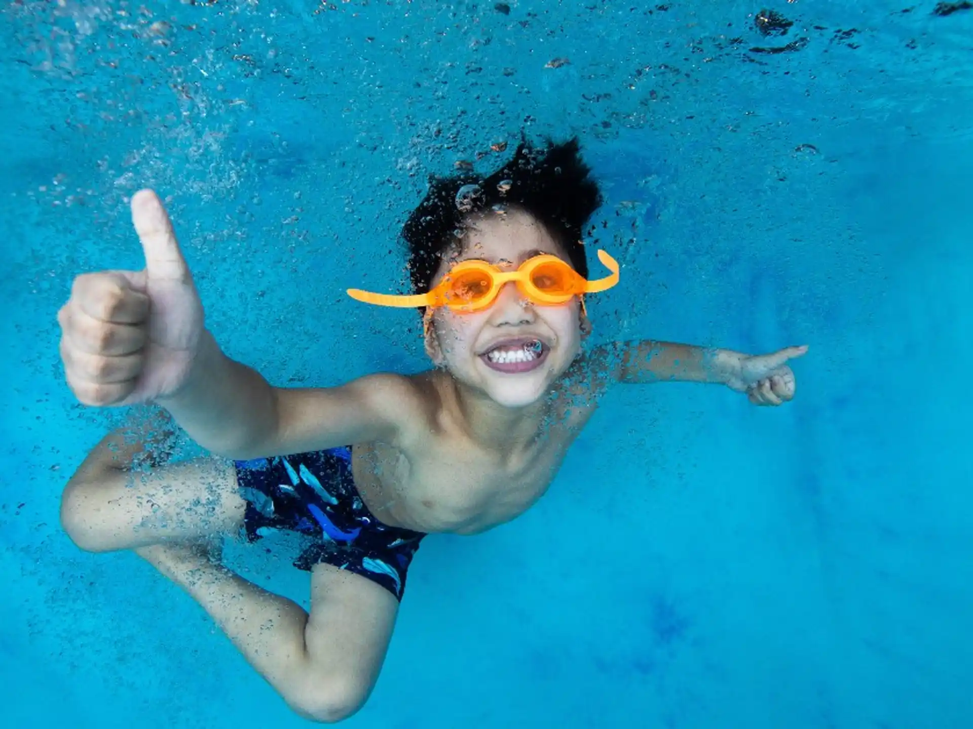 a person in a pool