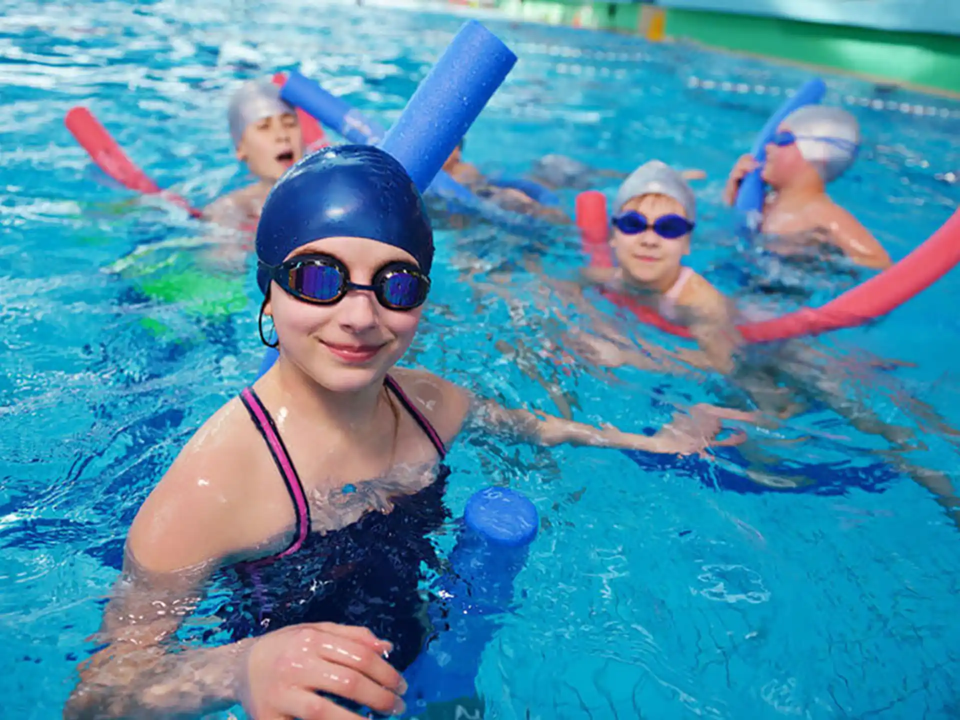 a person in a pool