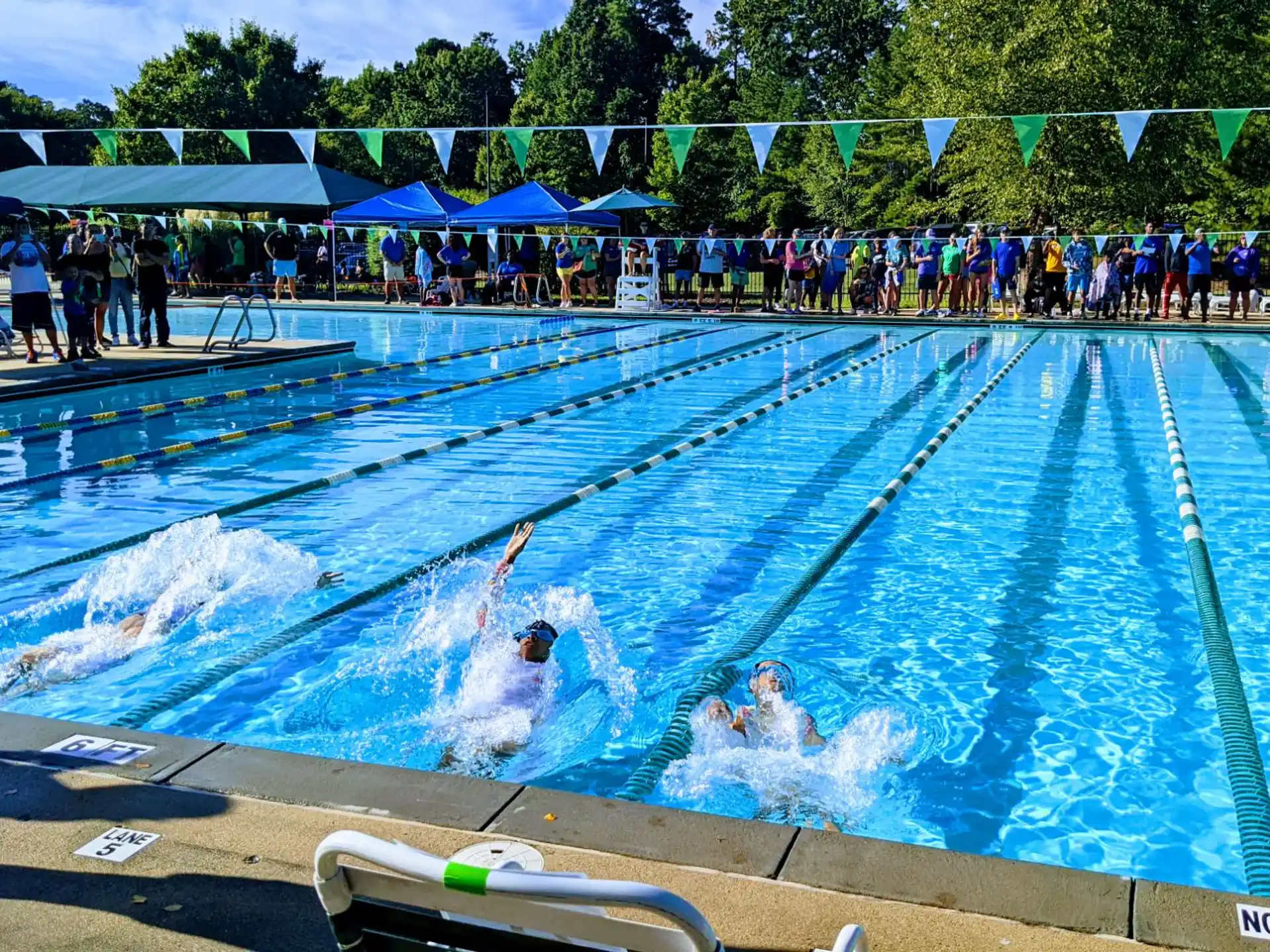 a pool with people in it