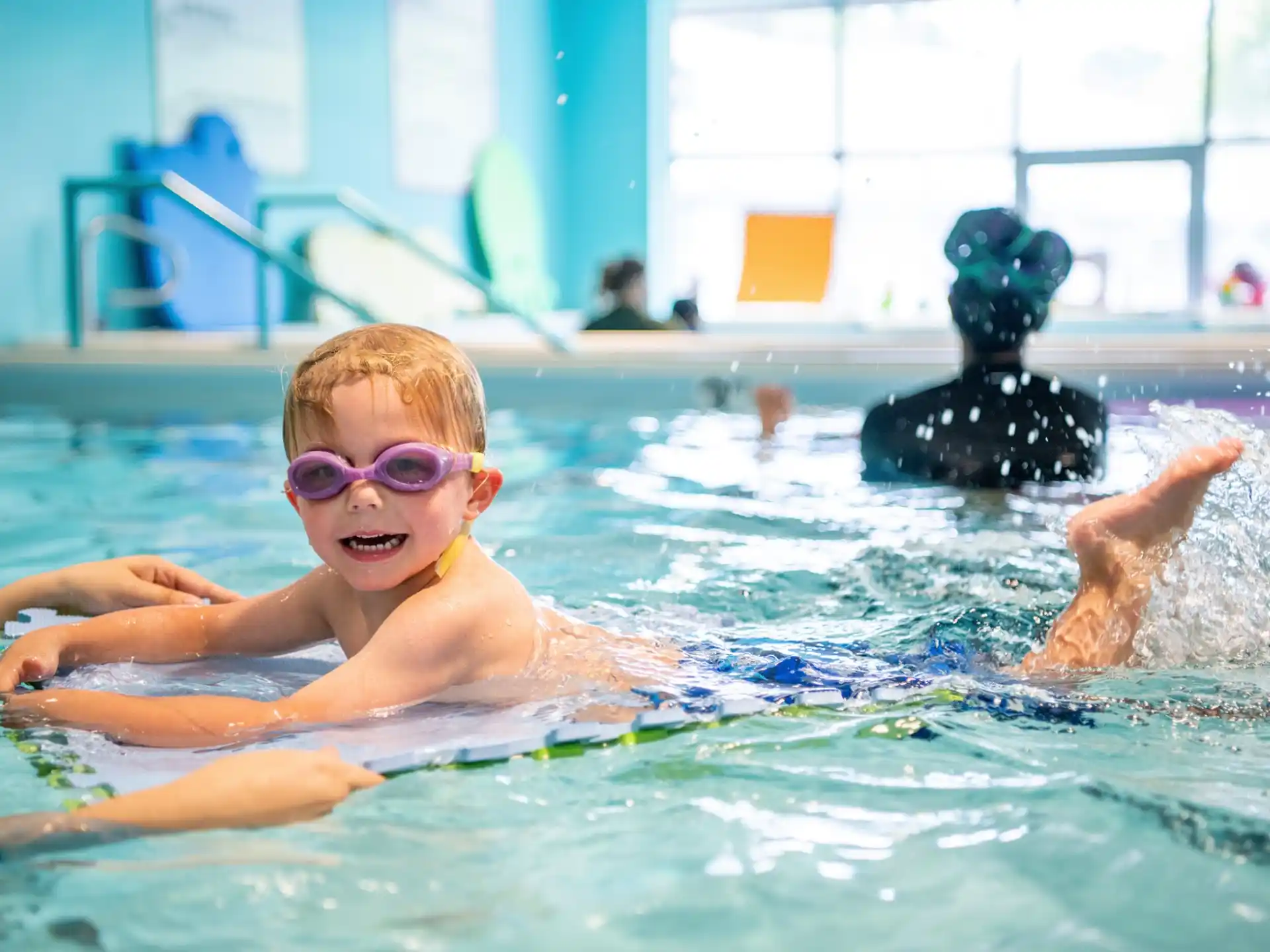 a child in a pool