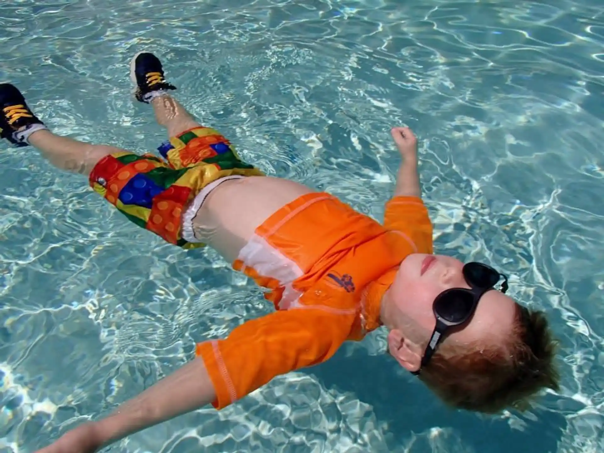 a person in a pool