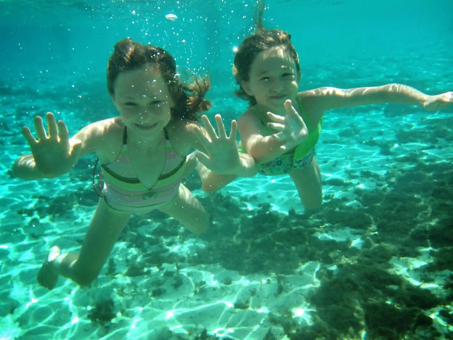 two girls in the water